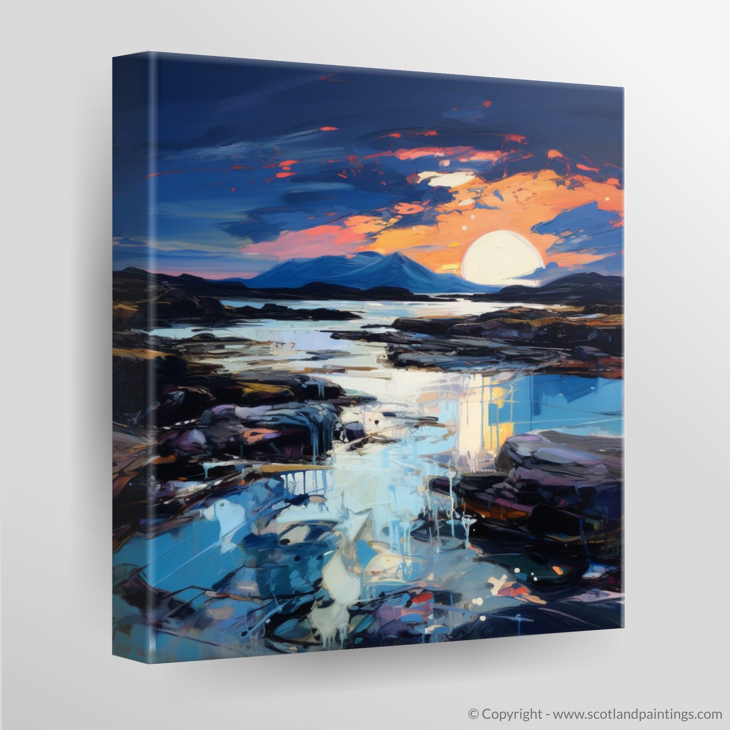 Painting and Art Print of Sound of Iona at dusk. Dusk's Embrace at Sound of Iona.