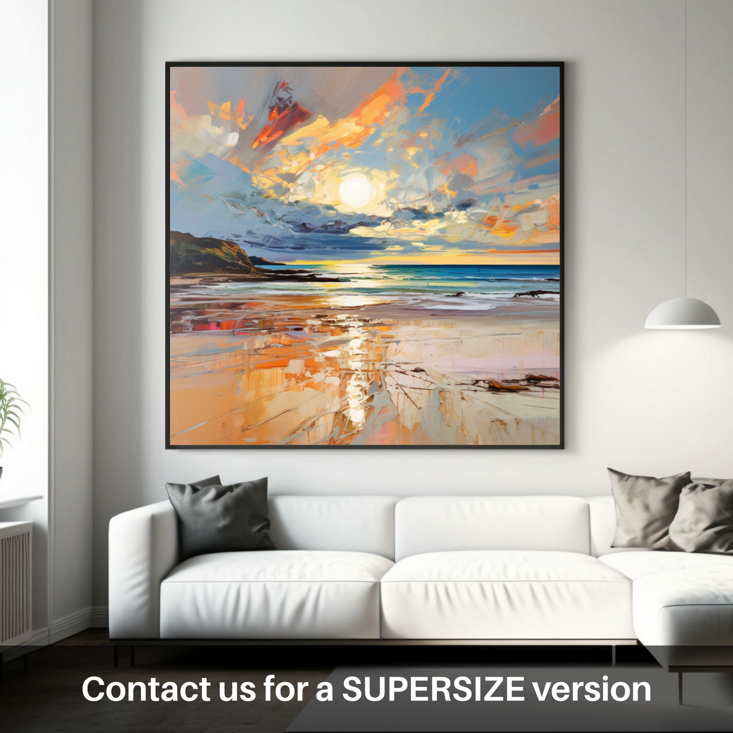 Huge supersize print of Gullane Beach at sunset