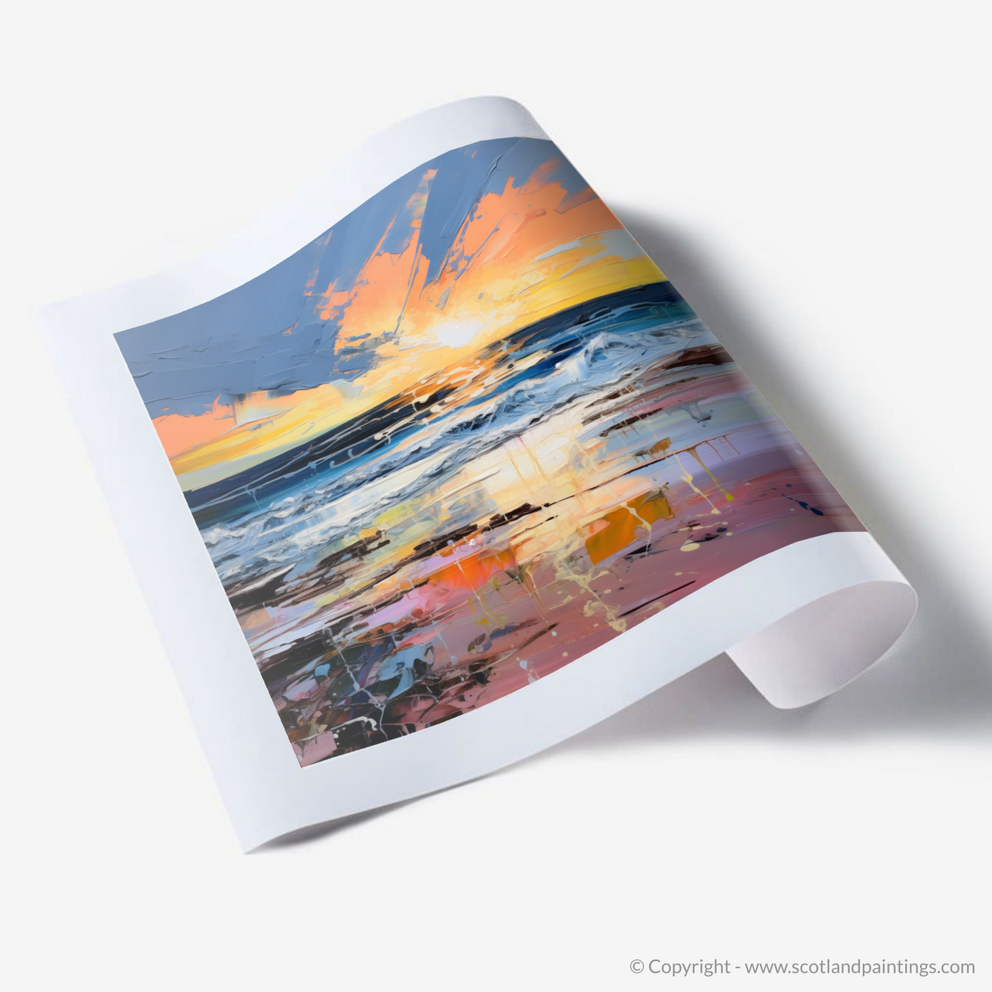 Art Print of Gullane Beach at sunset