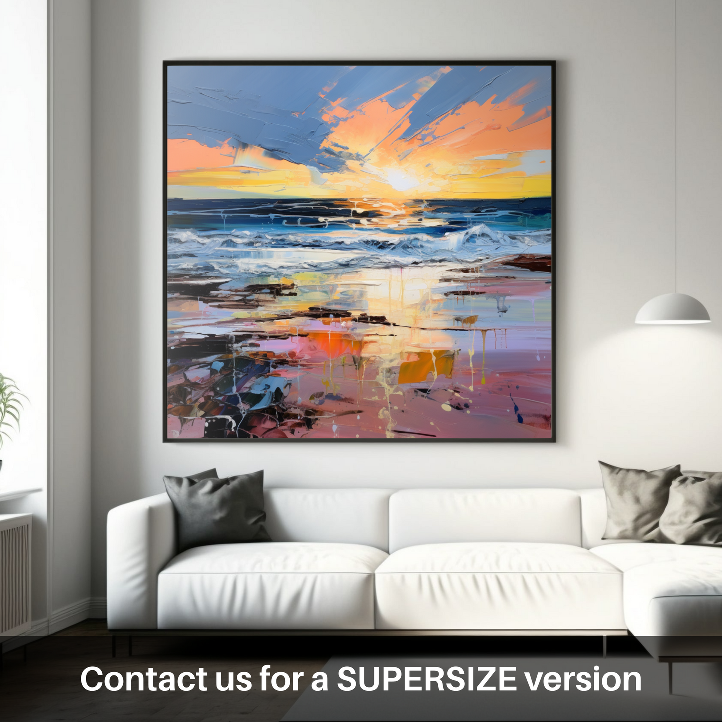 Huge supersize print of Gullane Beach at sunset