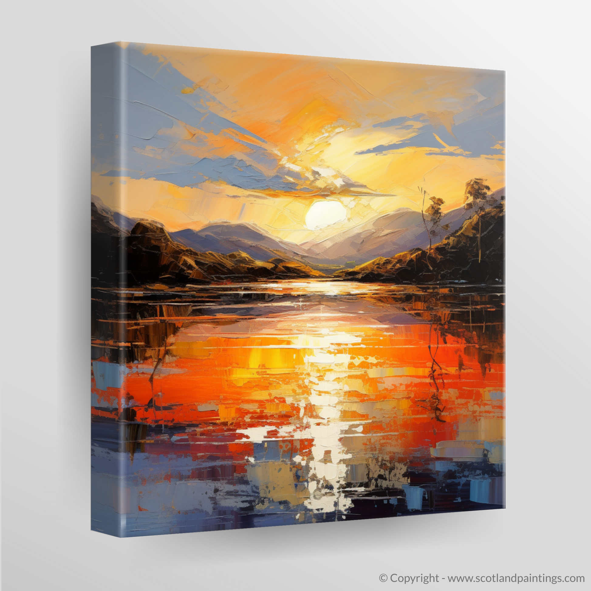 Canvas Print of Golden hour at Loch Lomond