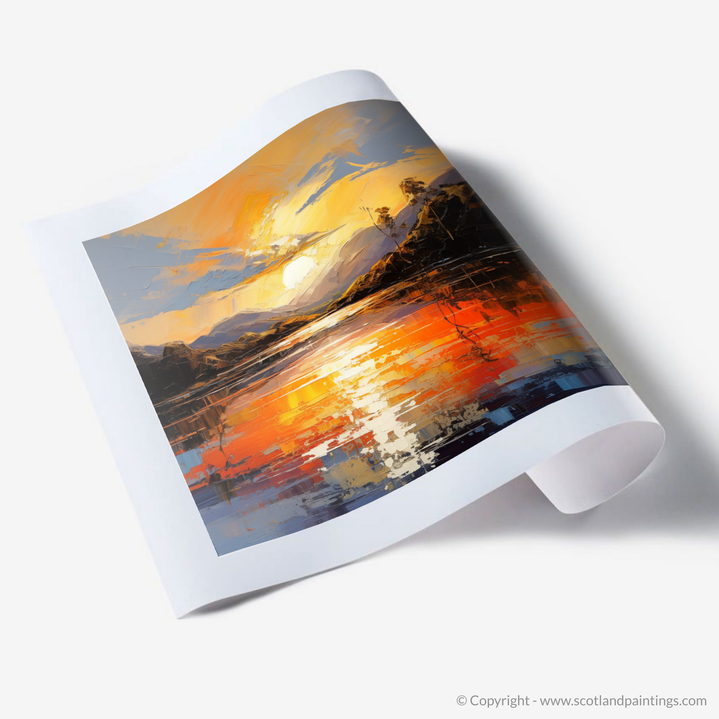 Art Print of Golden hour at Loch Lomond