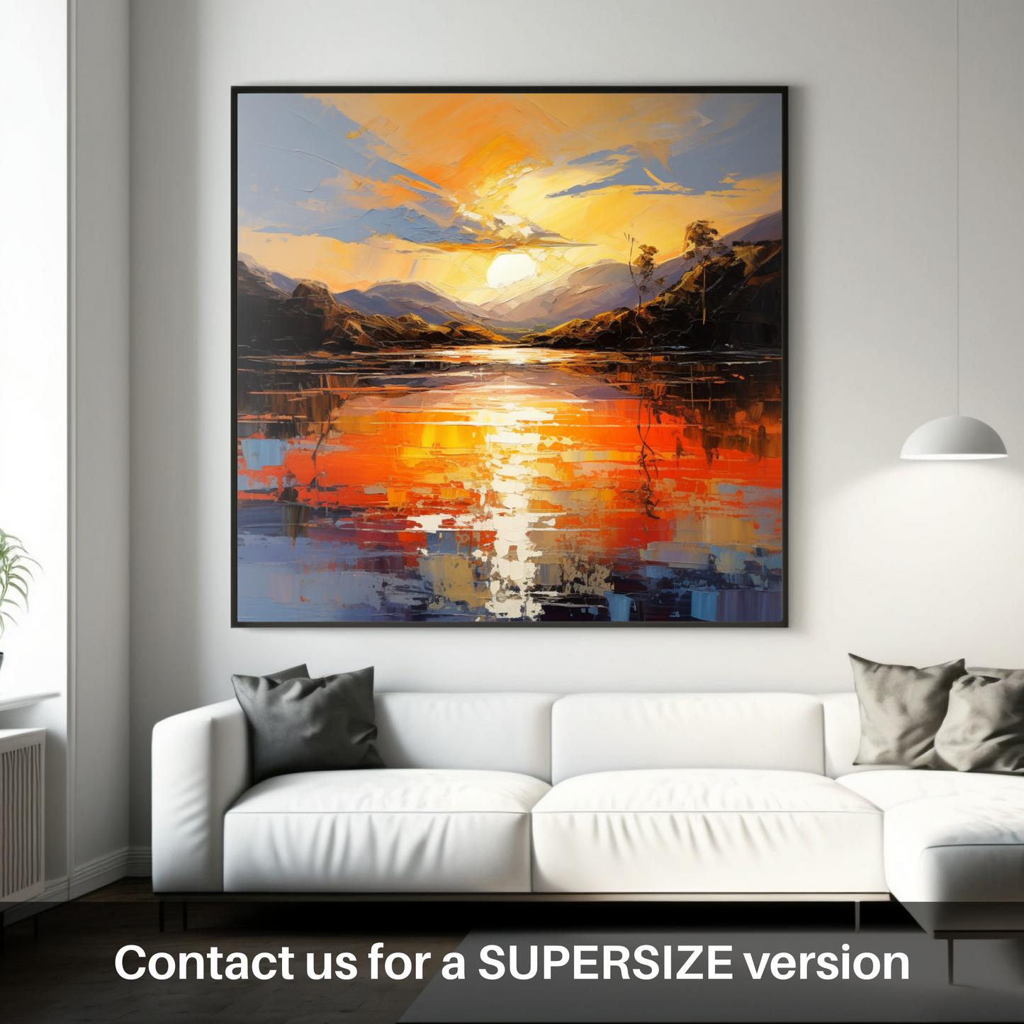 Huge supersize print of Golden hour at Loch Lomond