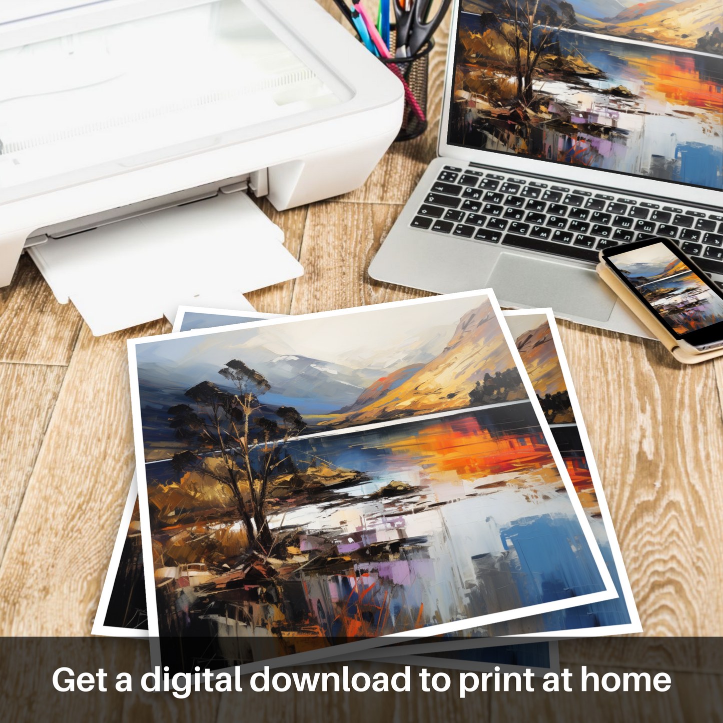 Downloadable and printable picture of Loch Lochy, Highlands