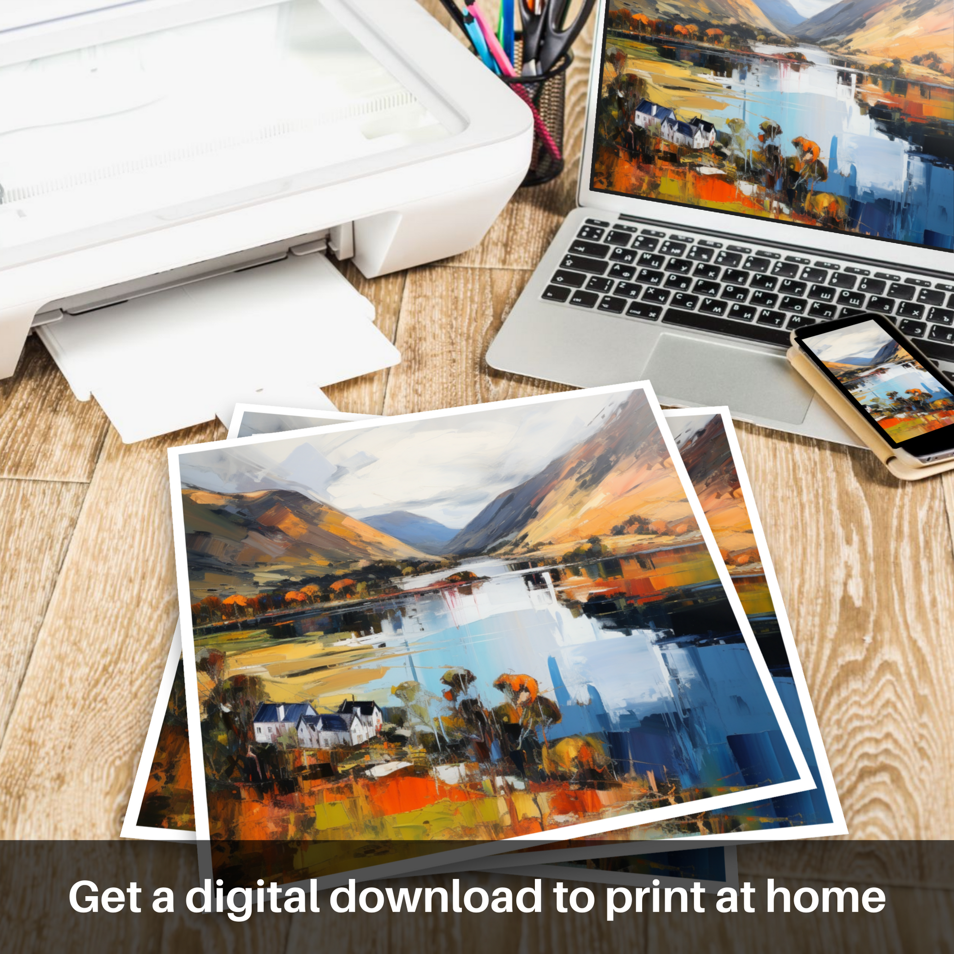 Downloadable and printable picture of Loch Lochy, Highlands