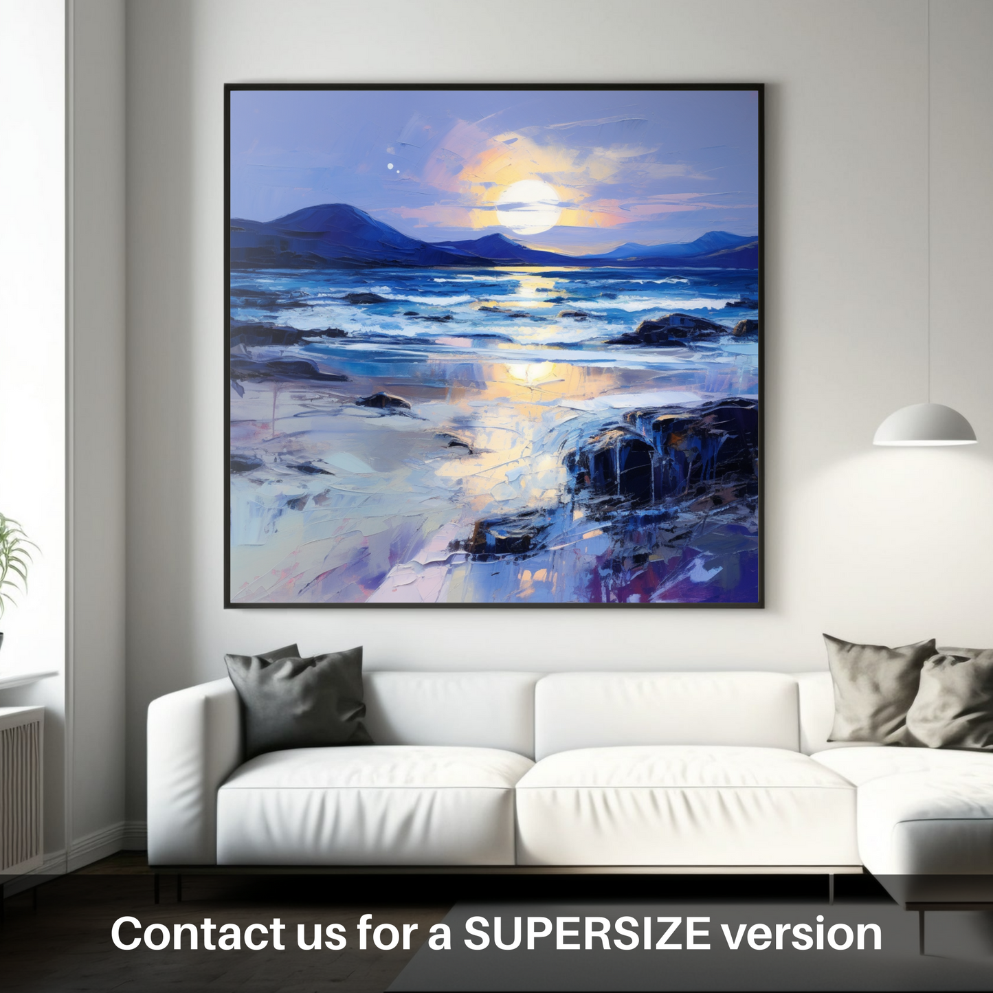 Painting and Art Print of Traigh Mhor at dusk. Dusk Embrace at Traigh Mhor.