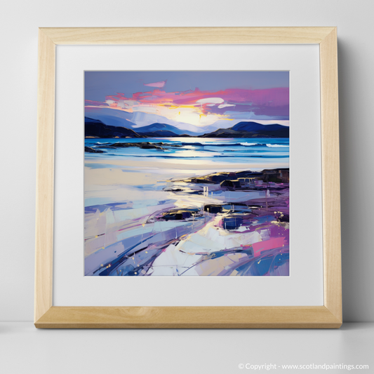 Art Print of Traigh Mhor at dusk with a natural frame