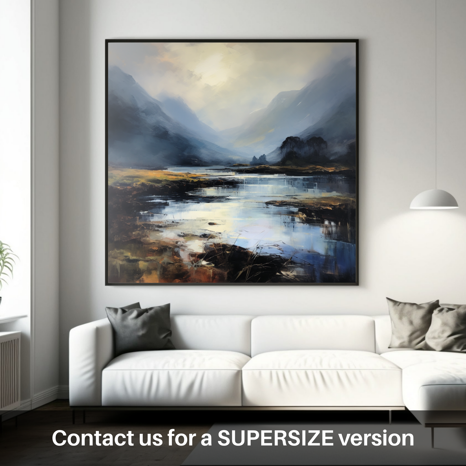 Huge supersize print of Mist over river at dawn in Glencoe