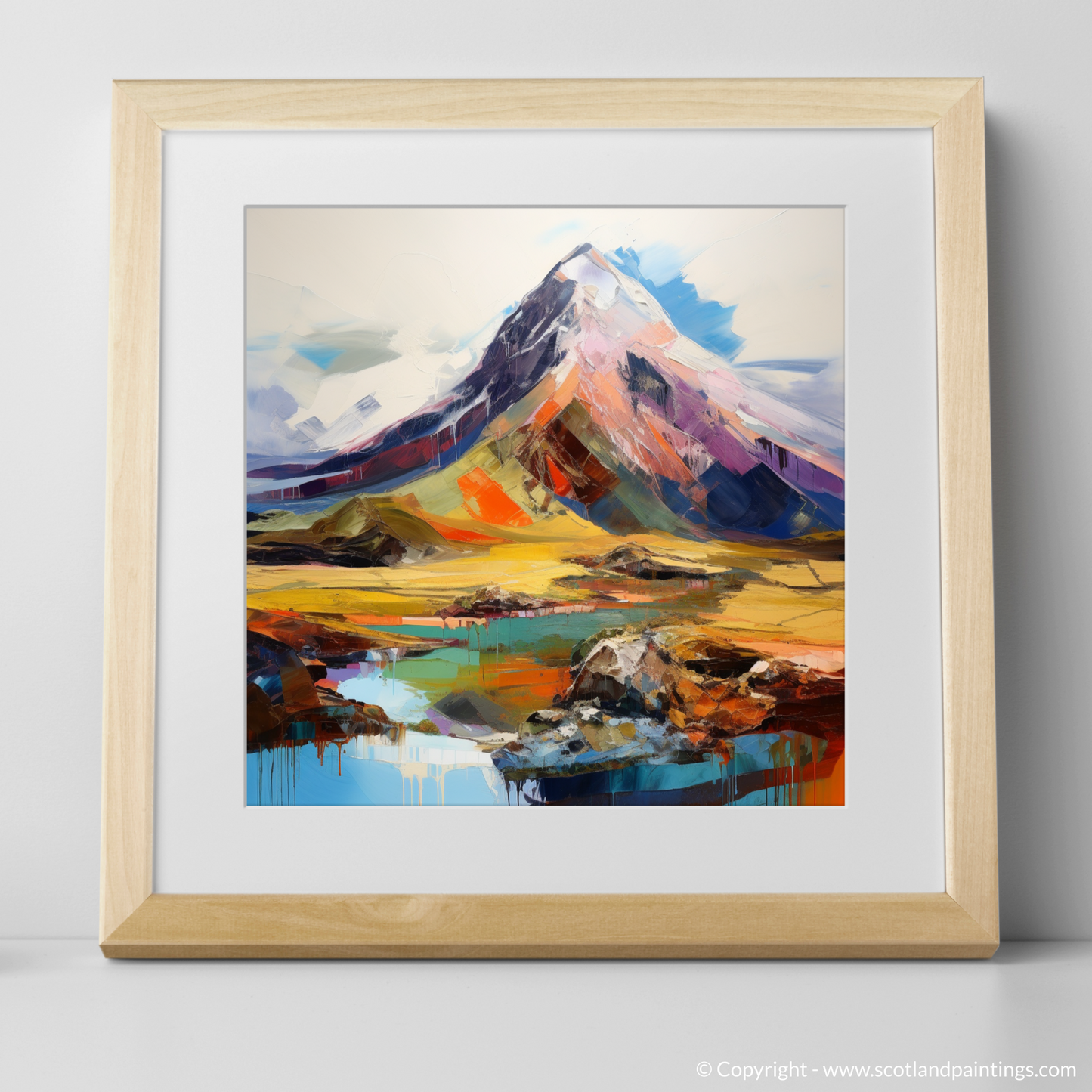 Art Print of Stob Binnein with a natural frame