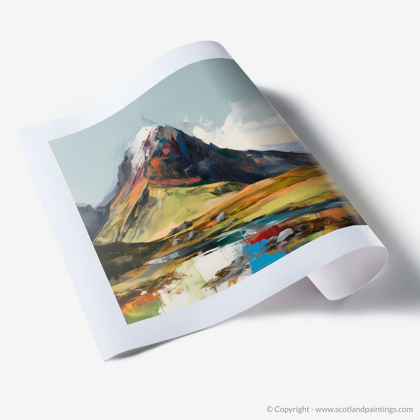 Painting and Art Print of Stob Binnein. Stob Binnein Unleashed: An Expressionist Ode to Scottish Wilderness.