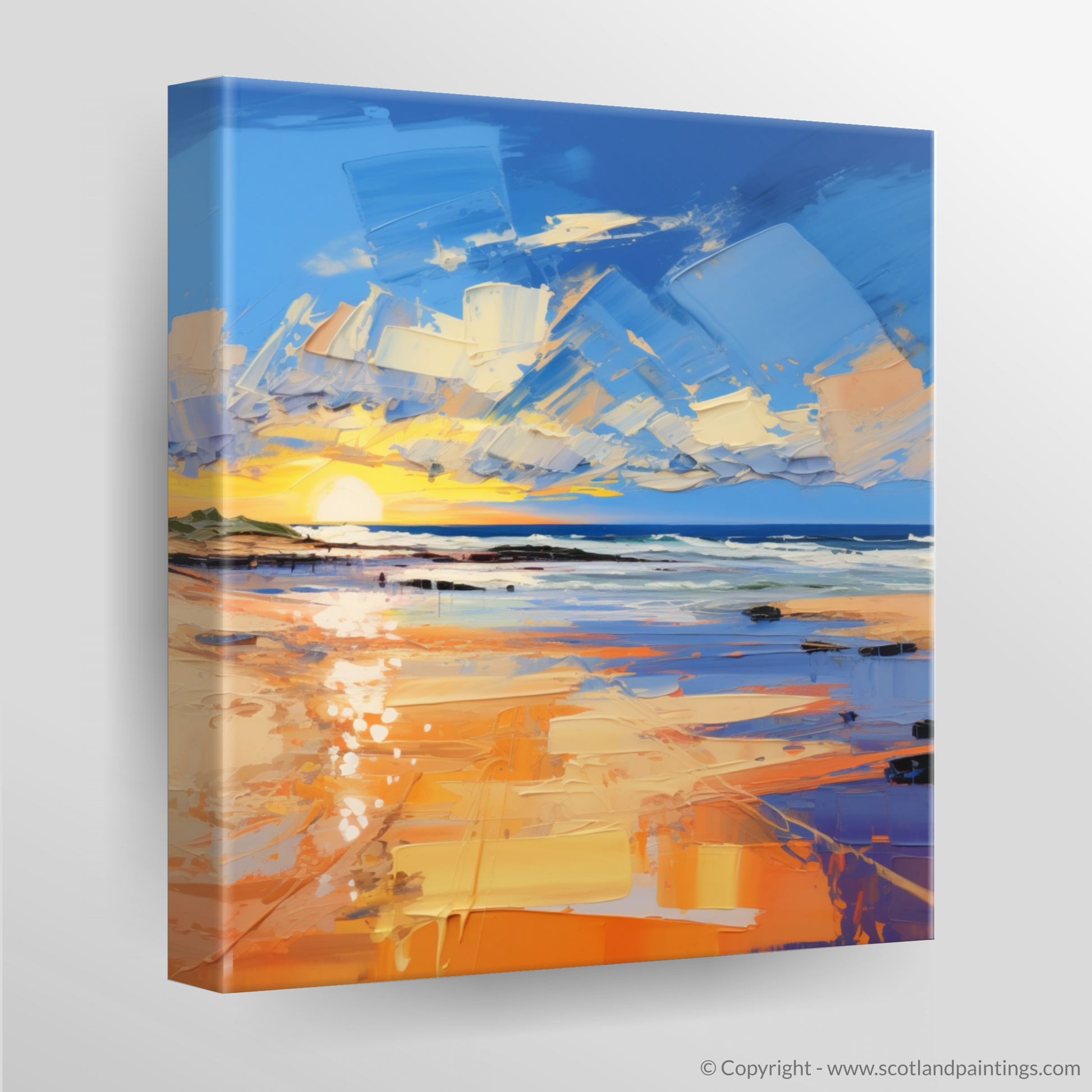 Canvas Print of Balmedie Beach at golden hour