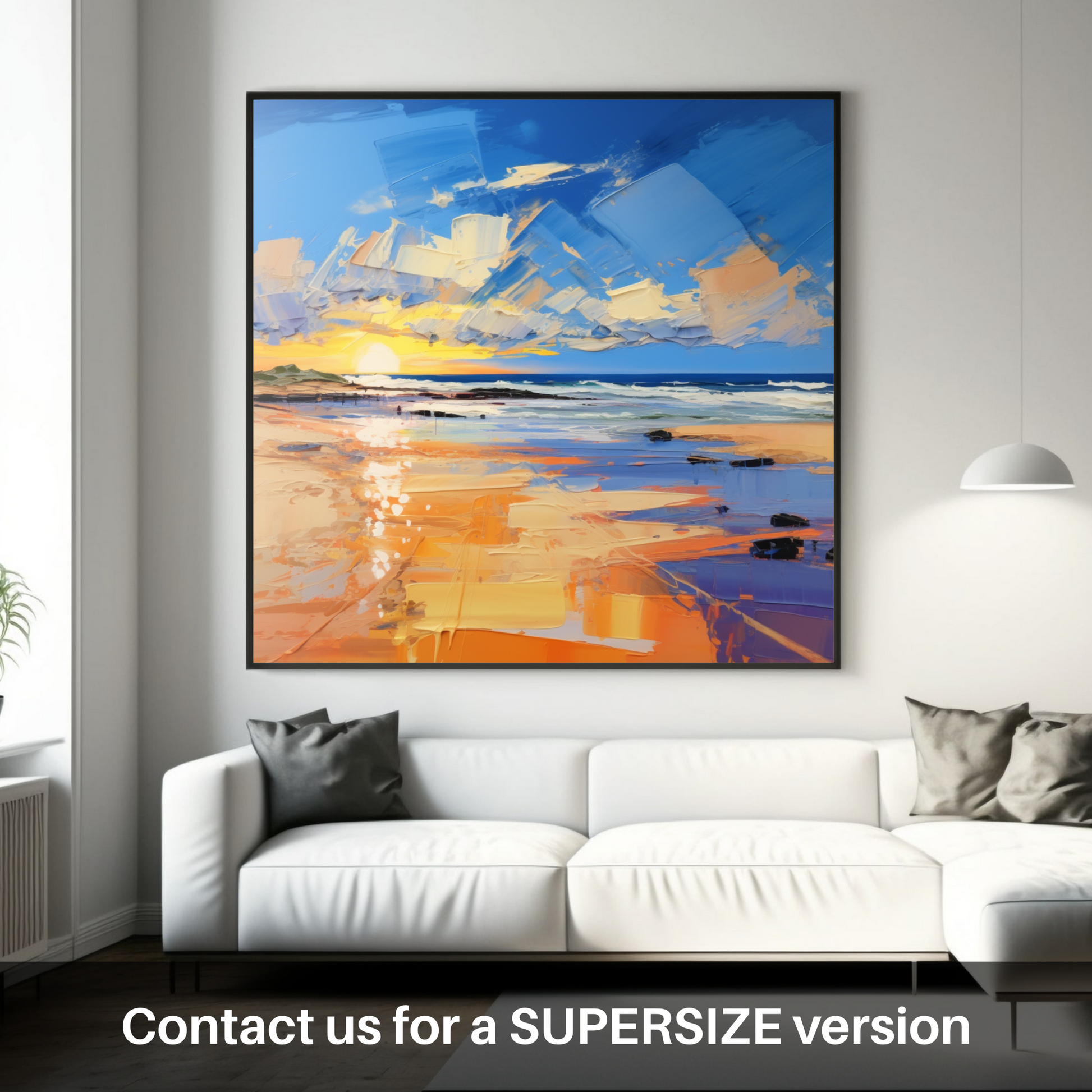 Huge supersize print of Balmedie Beach at golden hour