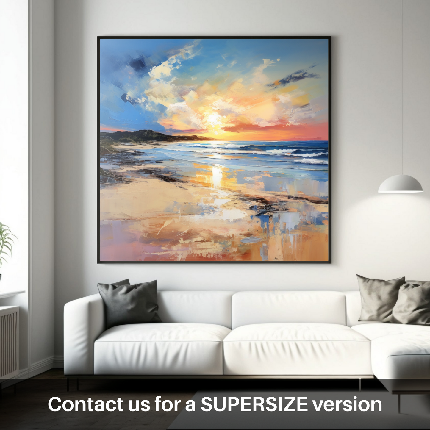 Huge supersize print of Balmedie Beach at golden hour