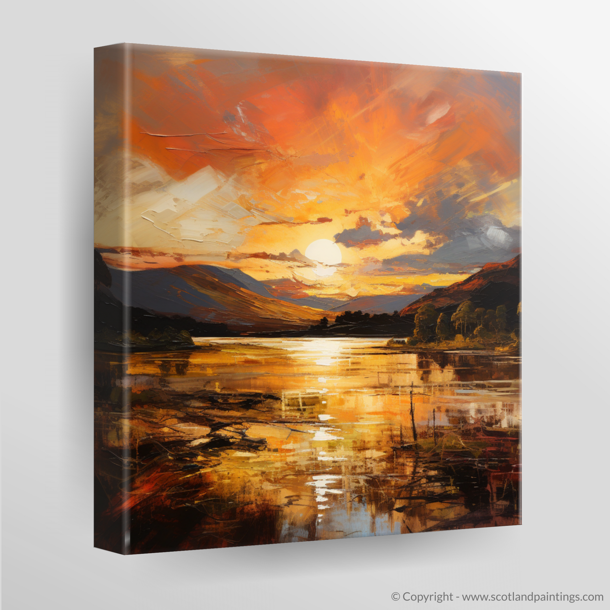 Canvas Print of Golden hour at Loch Lomond