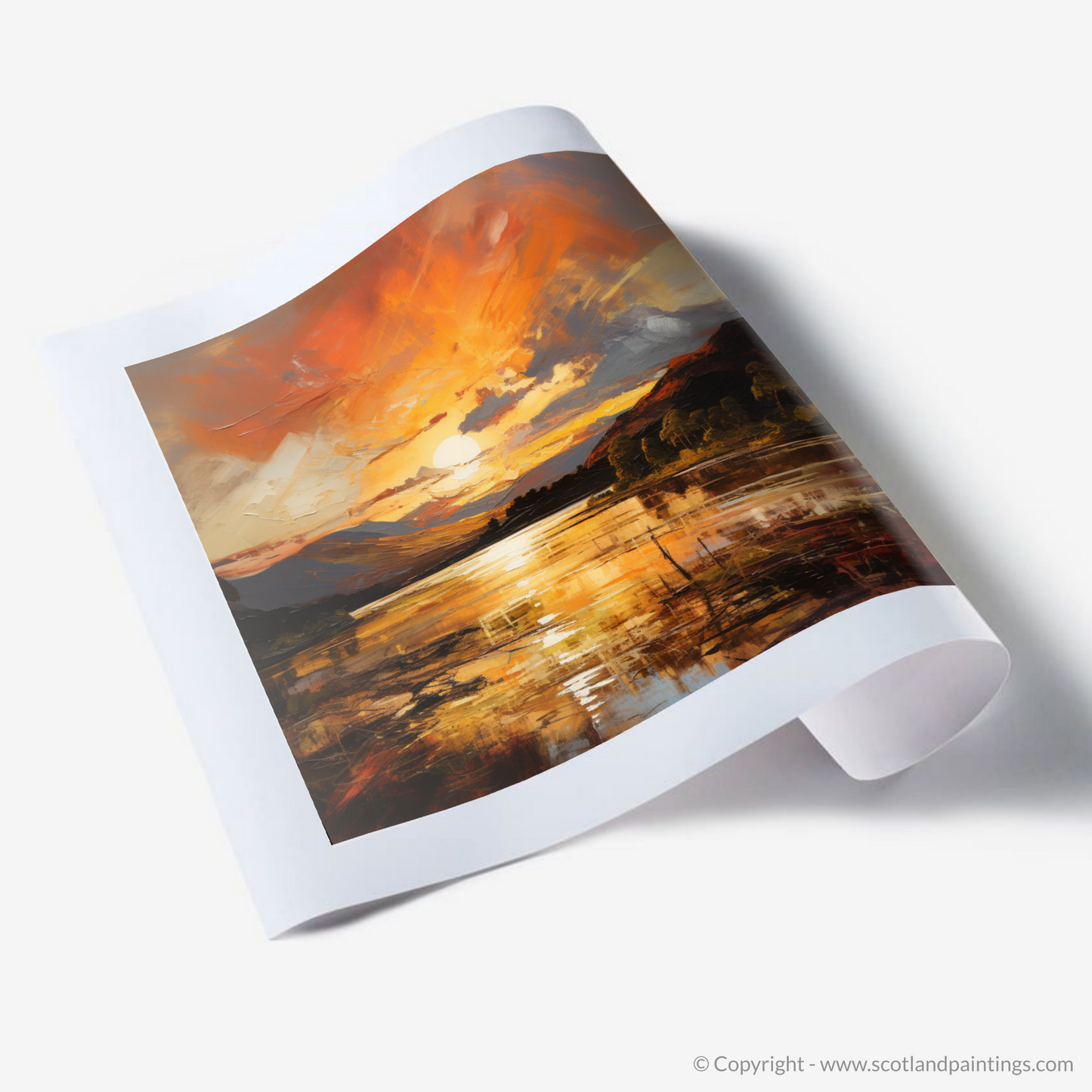Art Print of Golden hour at Loch Lomond