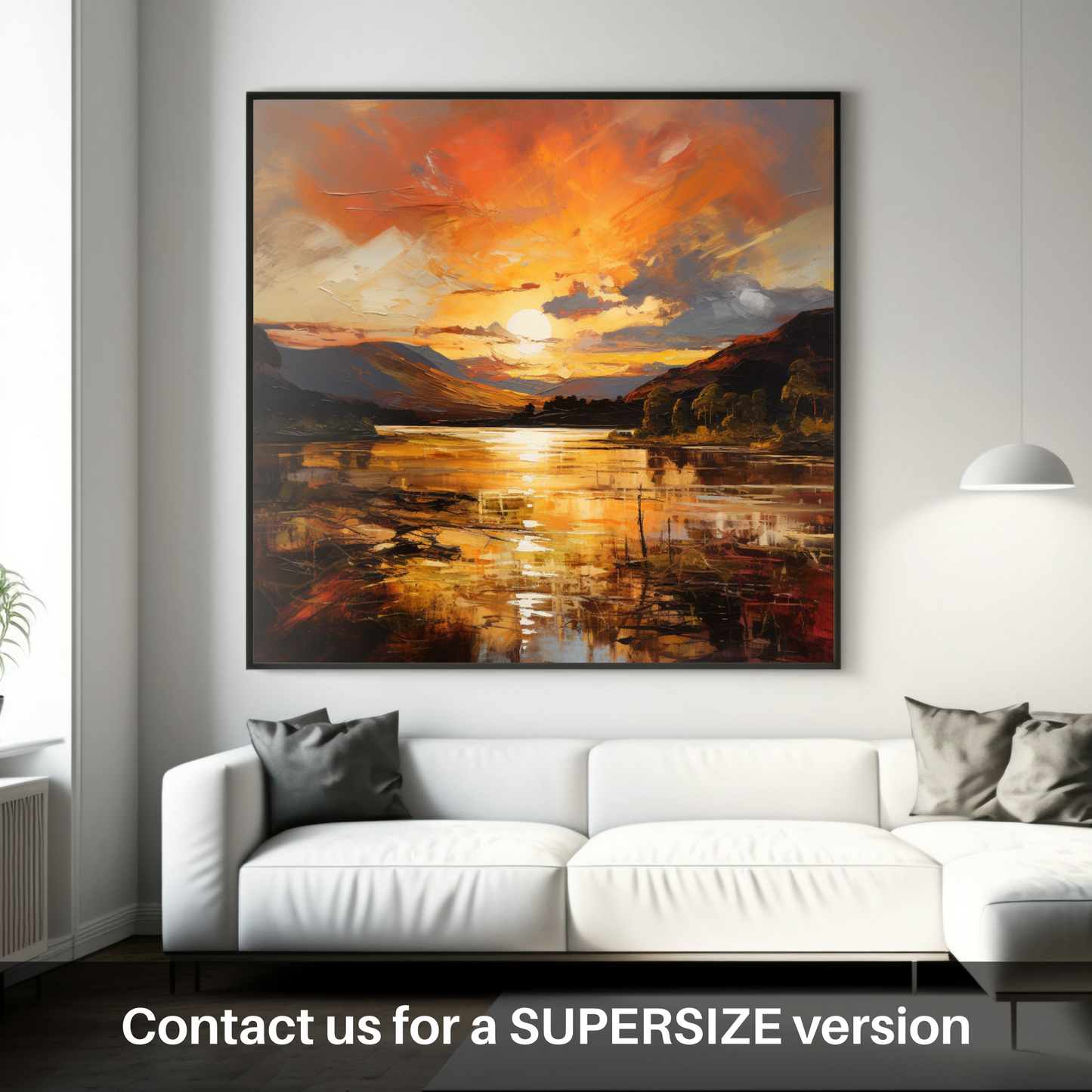 Huge supersize print of Golden hour at Loch Lomond