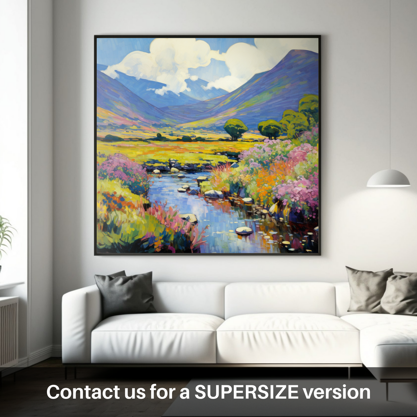 Painting and Art Print of Glen Rosa, Isle of Arran in summer. Summer Serenade in Glen Rosa.