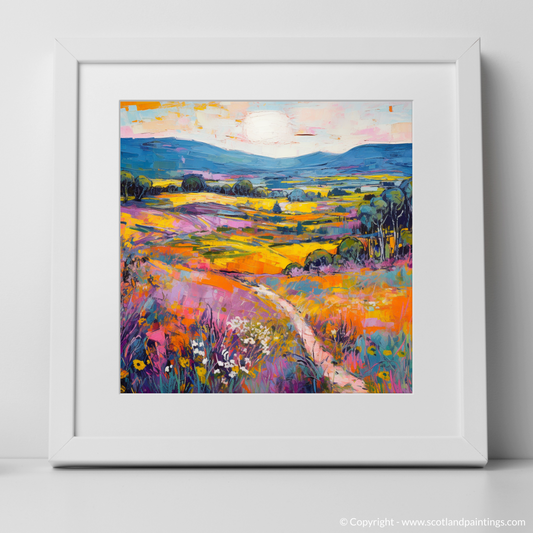 Art Print of Glen Tanar, Aberdeenshire in summer with a white frame