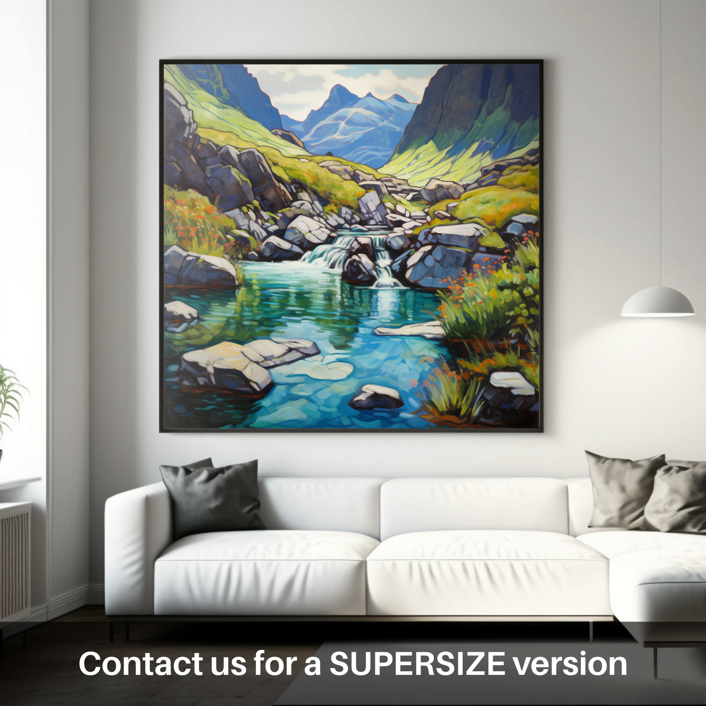 Huge supersize print of The Fairy Pools, Isle of Skye in summer