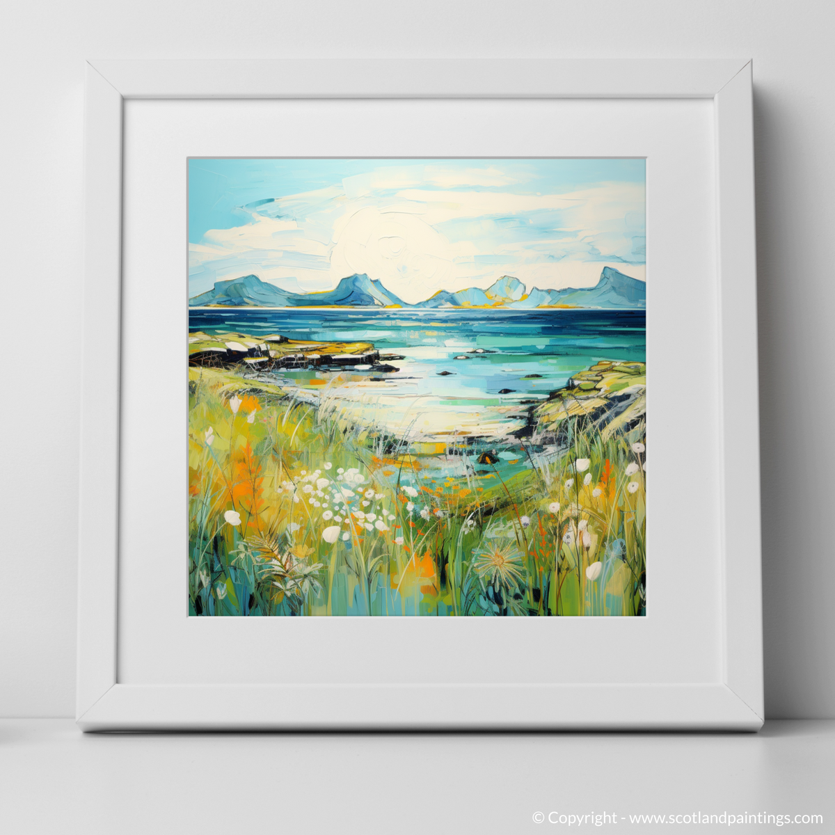 Painting and Art Print of Isle of Eigg, Inner Hebrides in summer entit ...