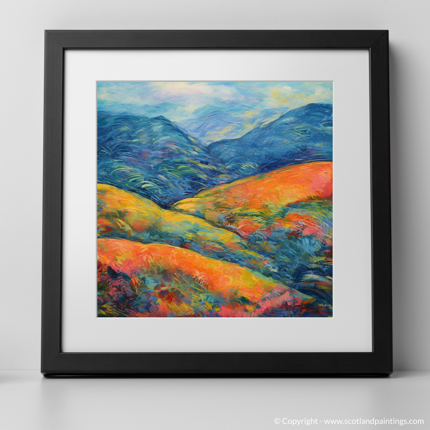 Painting and Art Print of Glen Strathfarrar, Highlands in summer. Summer Essence of Glen Strathfarrar.