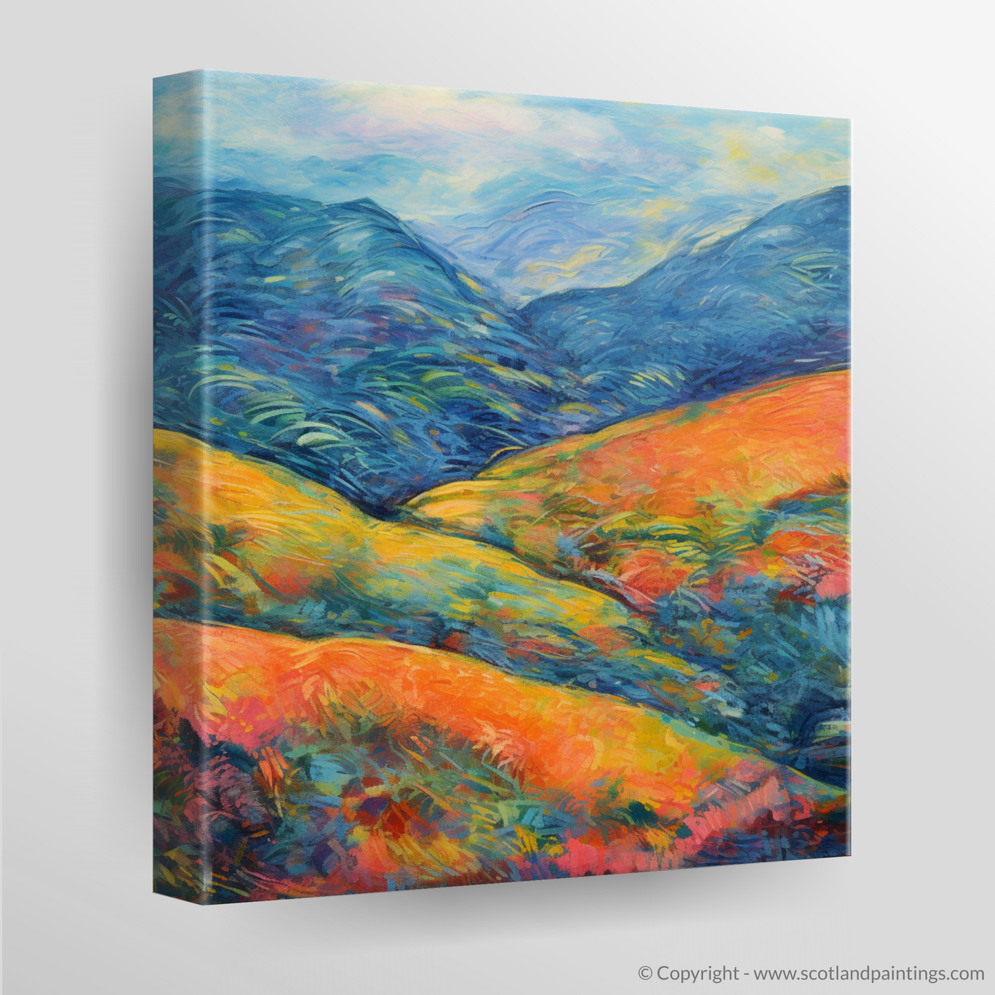 Painting and Art Print of Glen Strathfarrar, Highlands in summer. Summer Essence of Glen Strathfarrar.