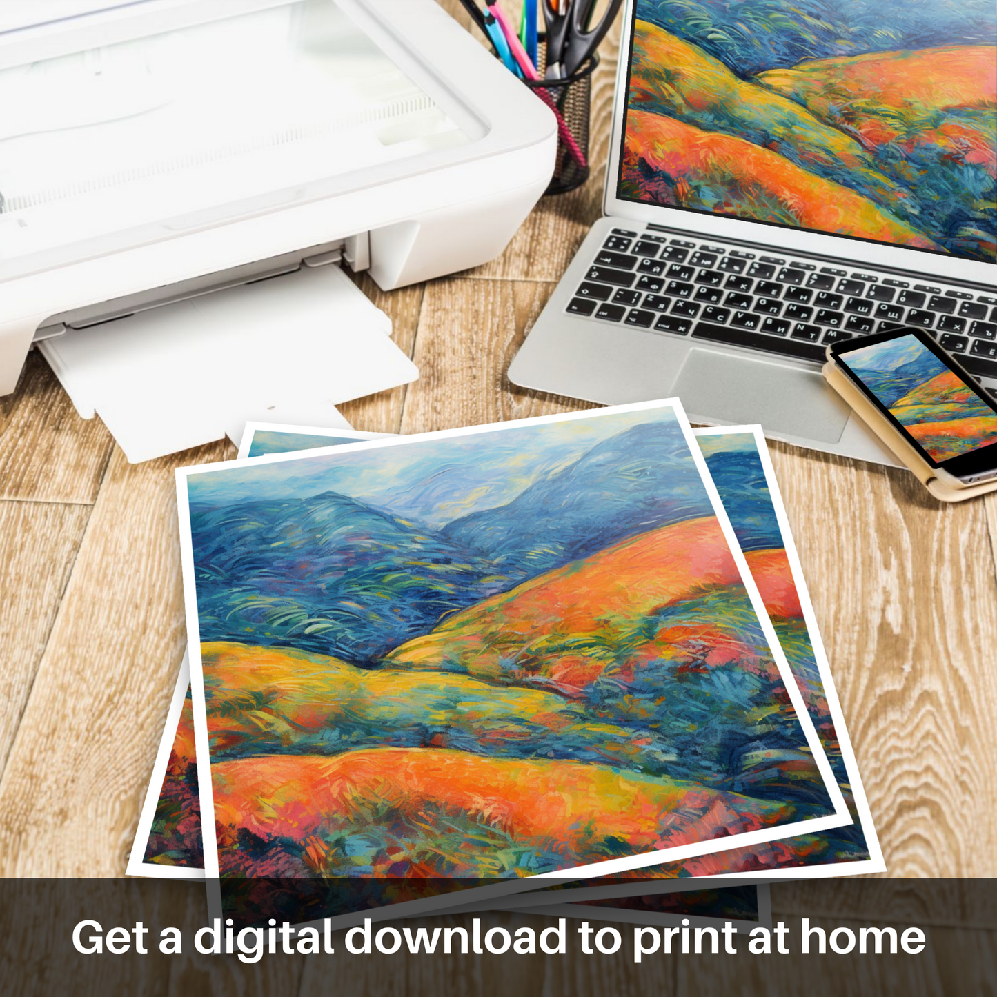 Painting and Art Print of Glen Strathfarrar, Highlands in summer. Summer Essence of Glen Strathfarrar.