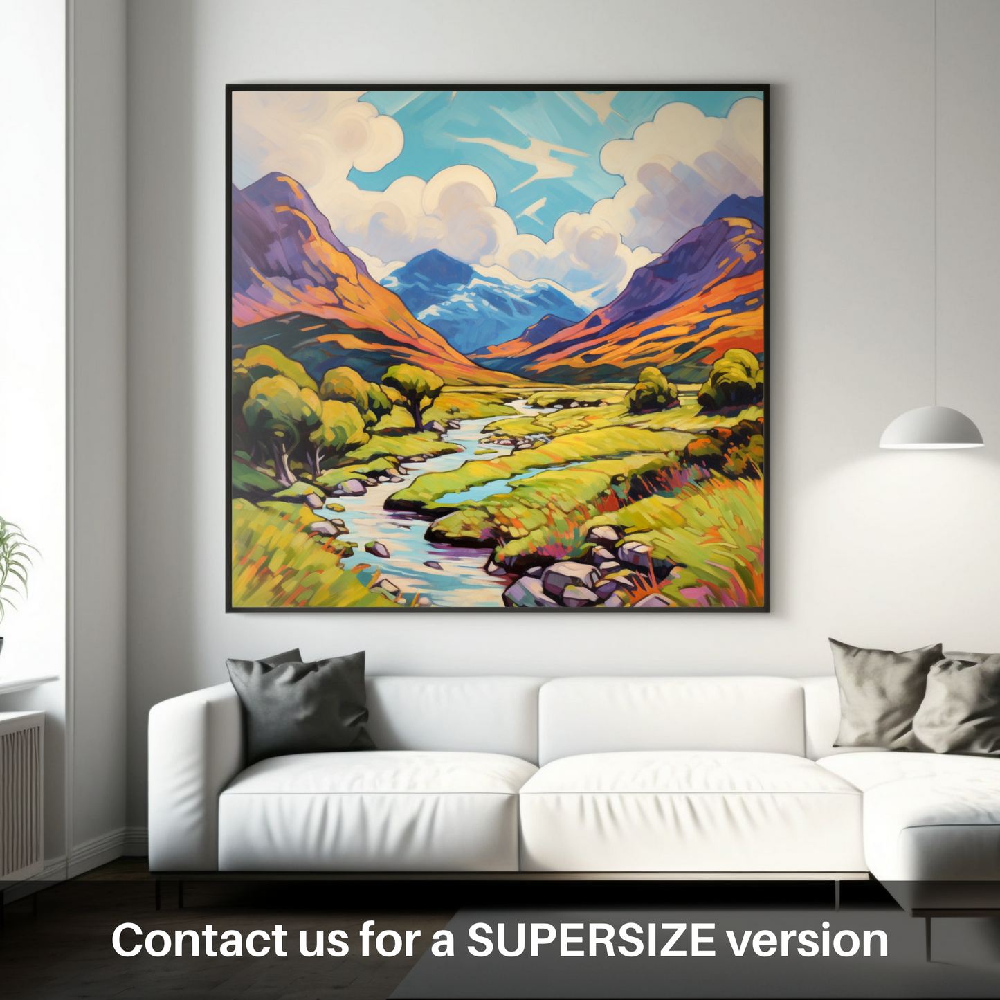 Huge supersize print of Glen Garry, Highlands in summer