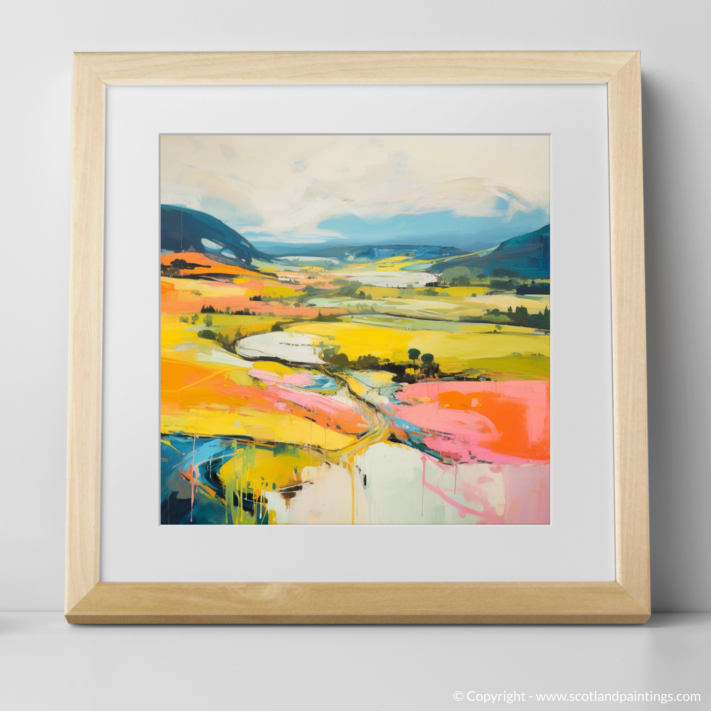 Art Print of Glen Tilt, Perthshire in summer with a natural frame