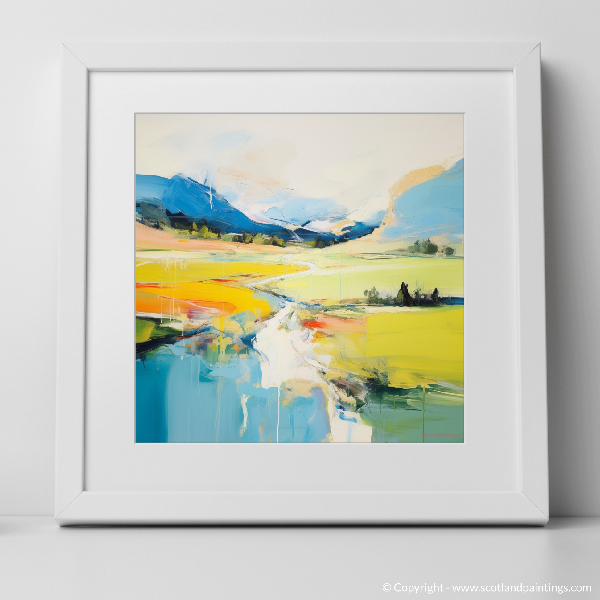 Art Print of Glen Tilt, Perthshire in summer with a white frame