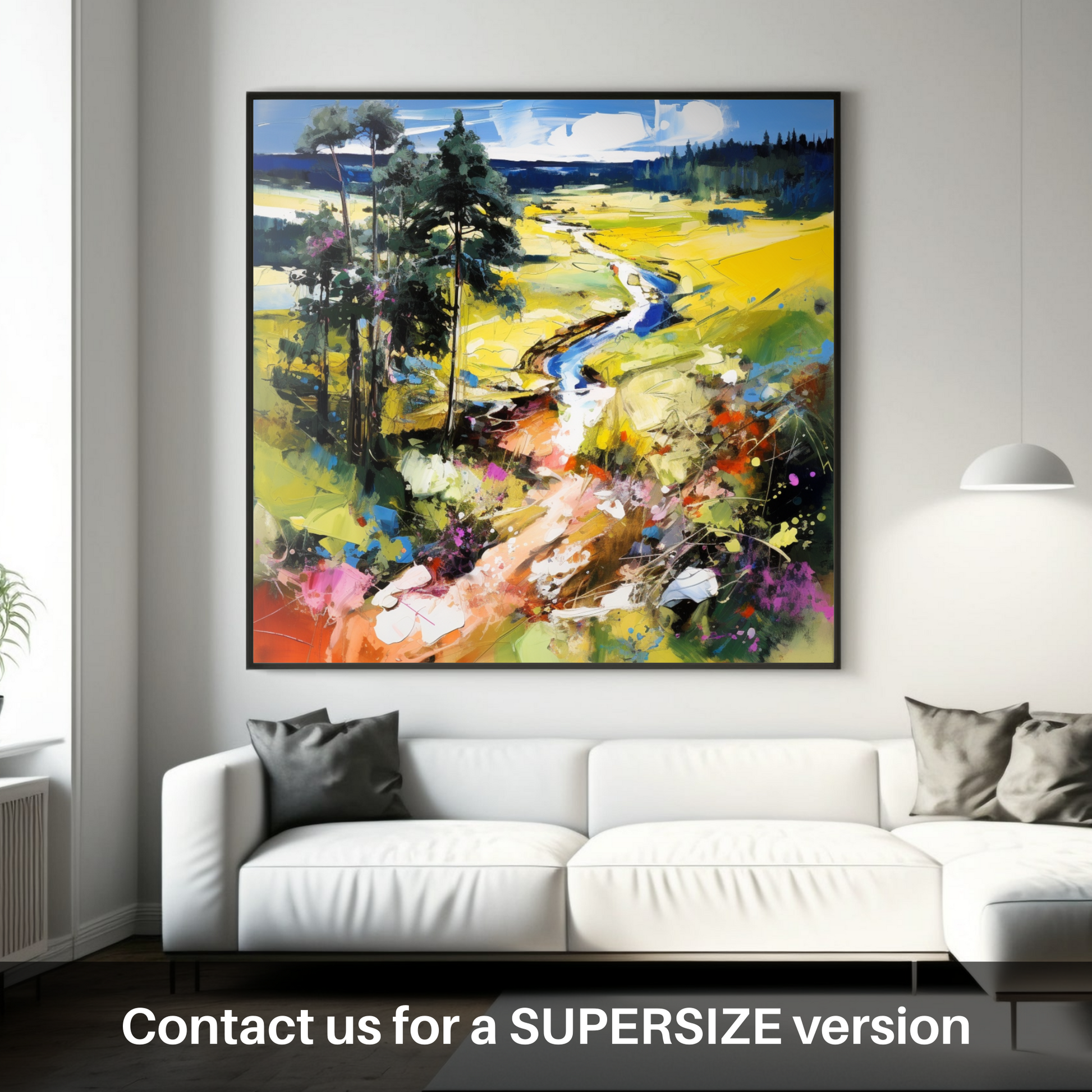 Huge supersize print of Glen Tanar, Aberdeenshire in summer