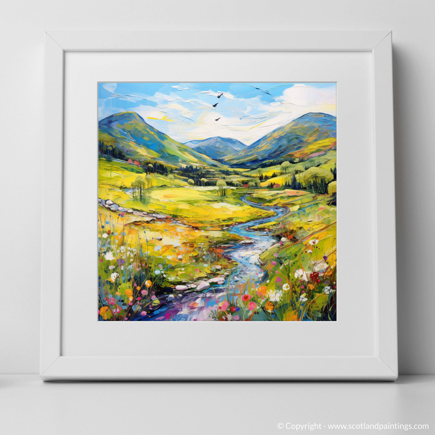 Art Print of Glen Garry, Highlands in summer with a white frame