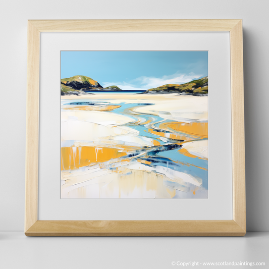 Art Print of Silver Sands of Morar in summer with a natural frame