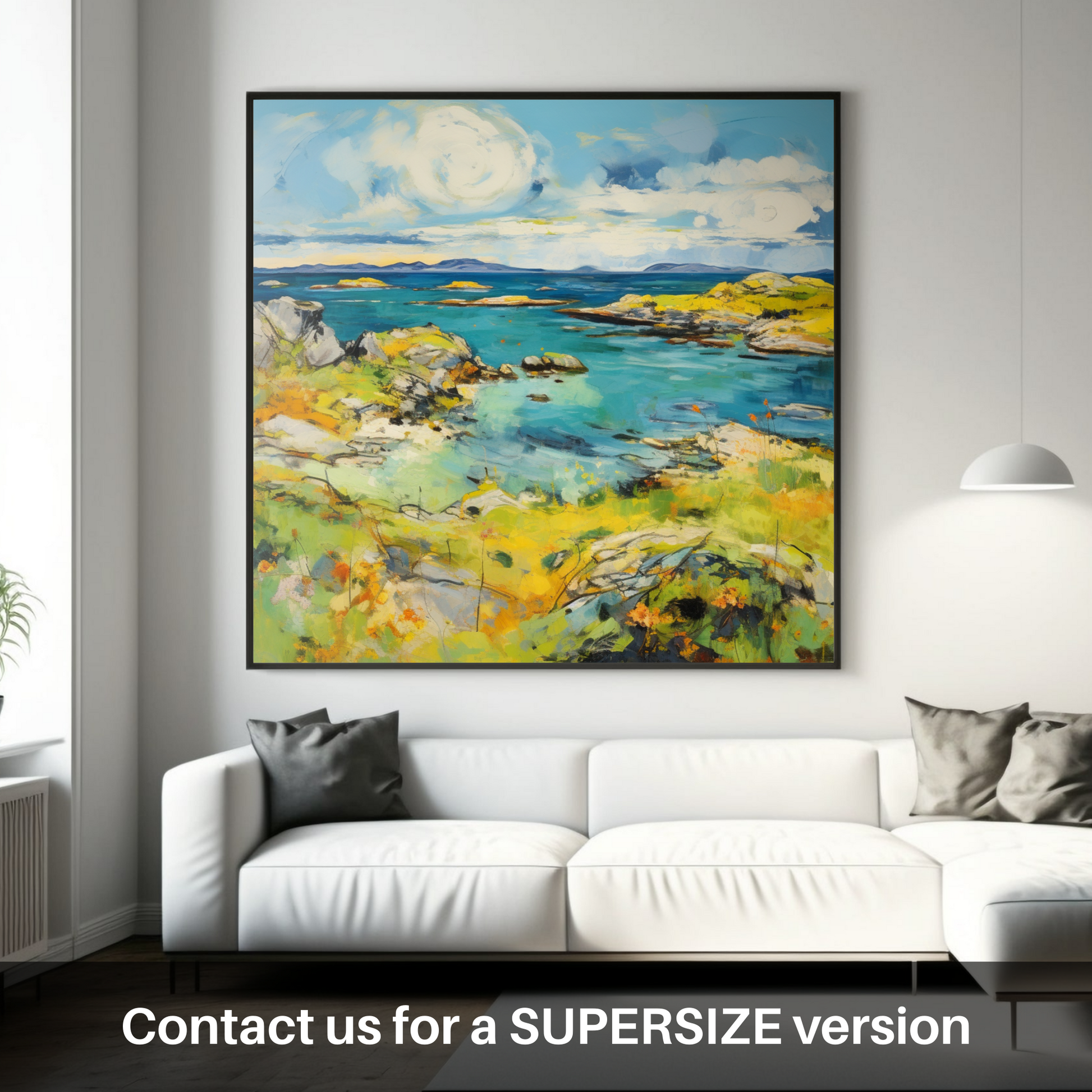 Huge supersize print of Isle of Skyes smaller isles, Inner Hebrides in summer