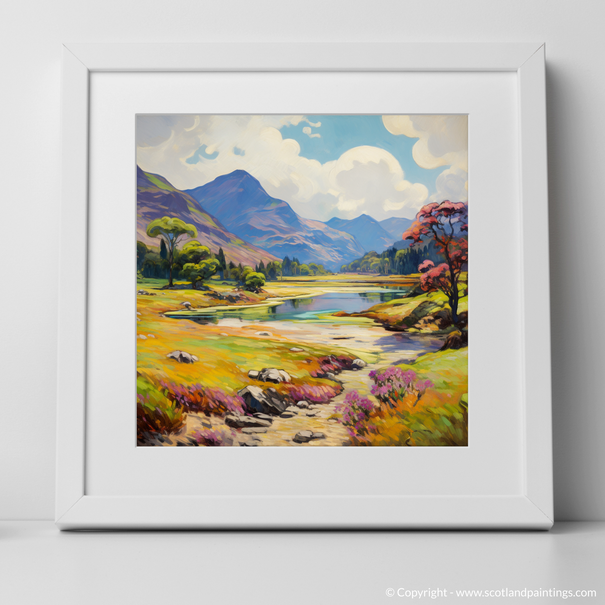 Art Print of Glen Affric, Highlands in summer with a white frame