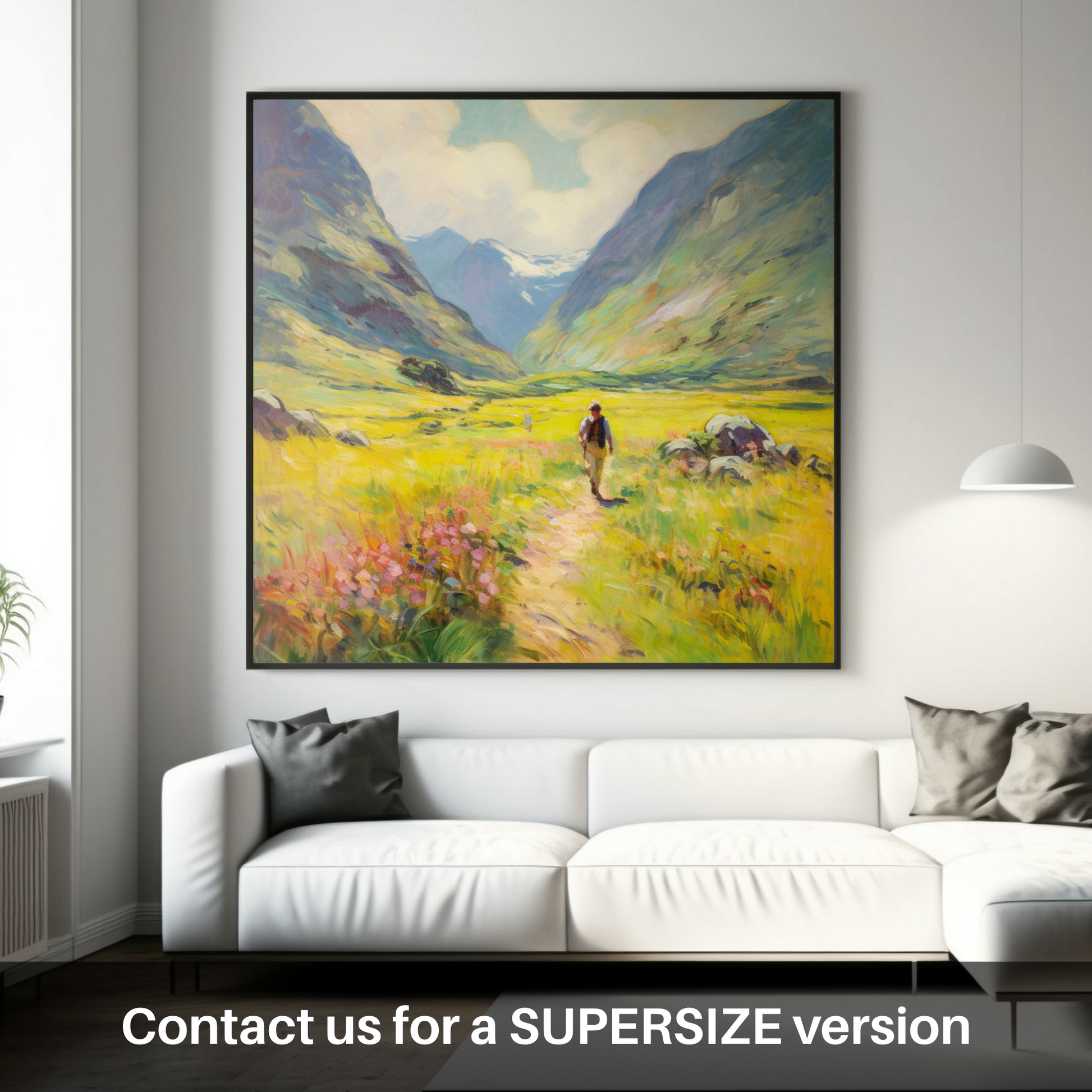 Huge supersize print of Walkers in Glencoe during summer
