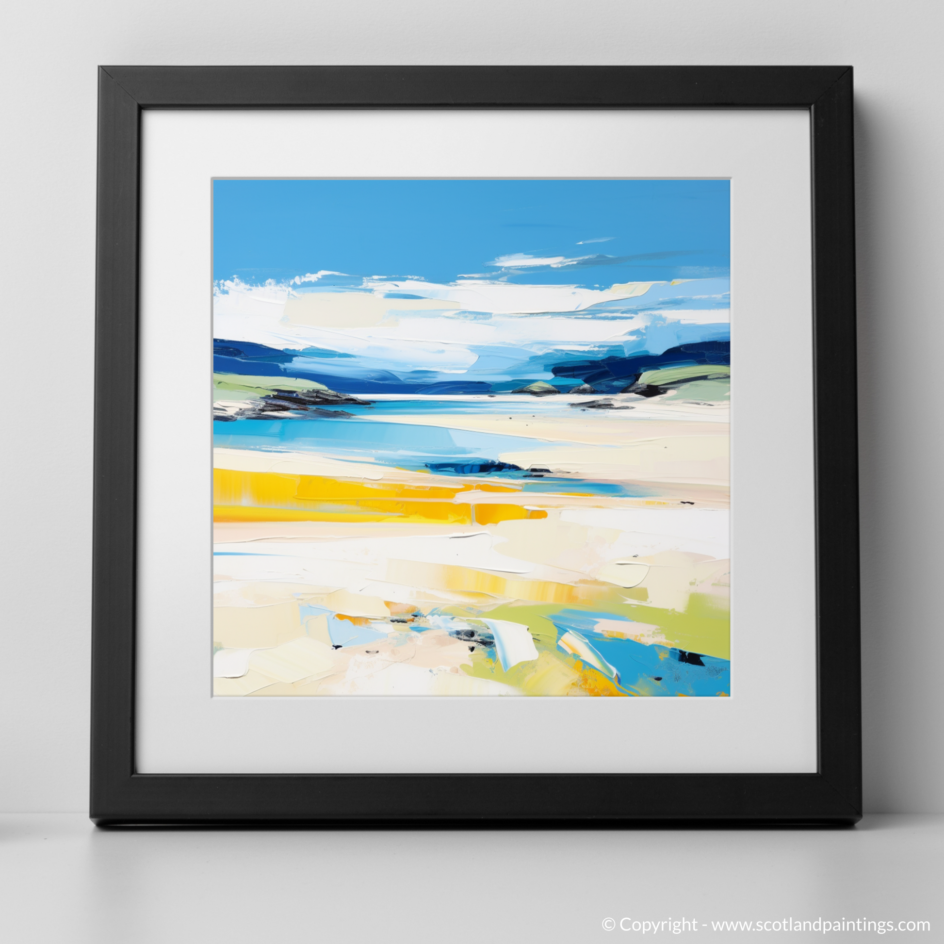 Art Print of Durness Beach, Sutherland in summer with a black frame