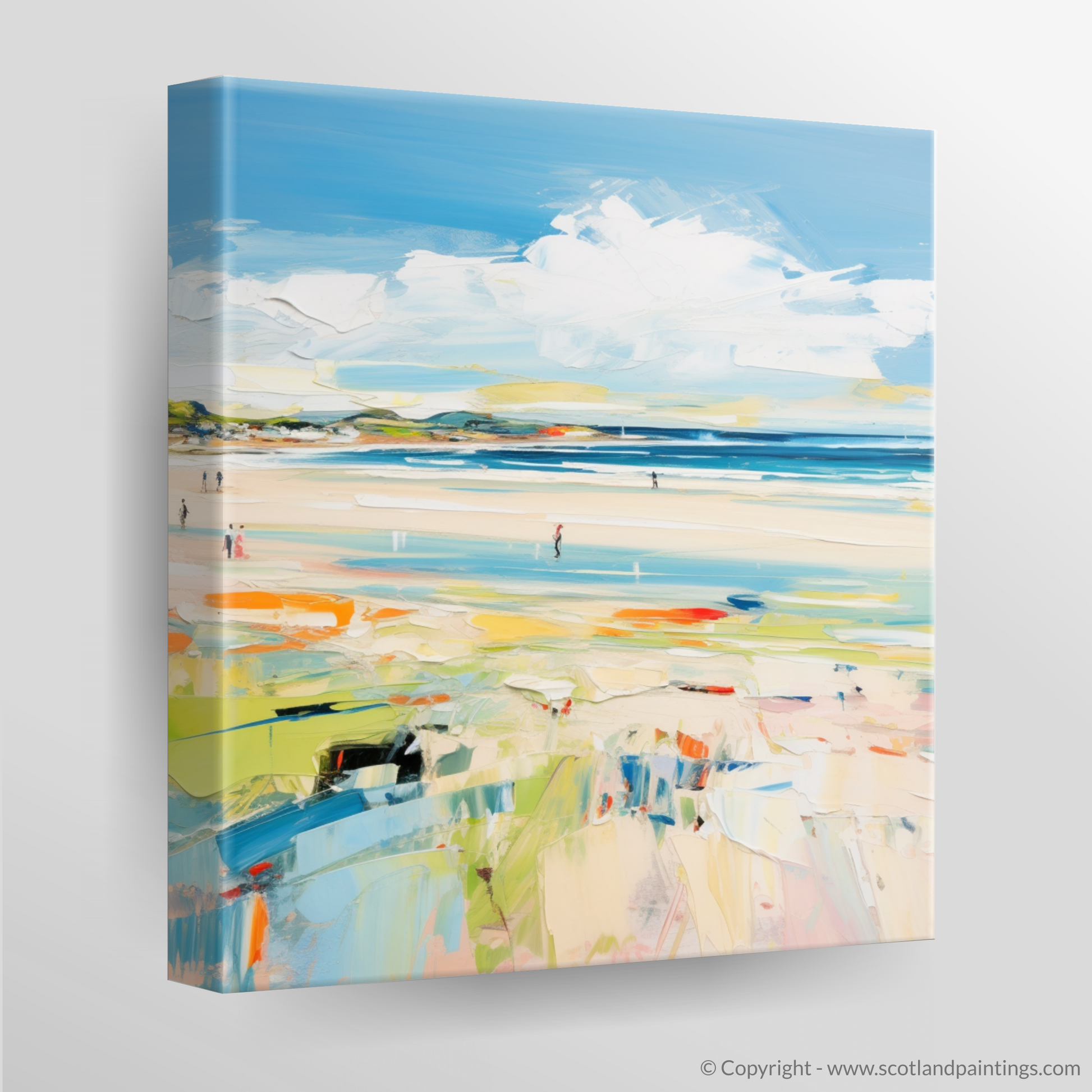 Canvas Print of St Cyrus Beach, Aberdeenshire in summer
