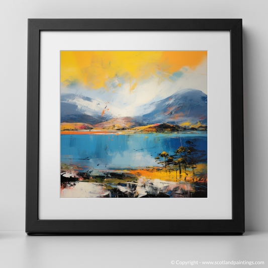 Art Print of Loch Maree, Wester Ross in summer with a black frame