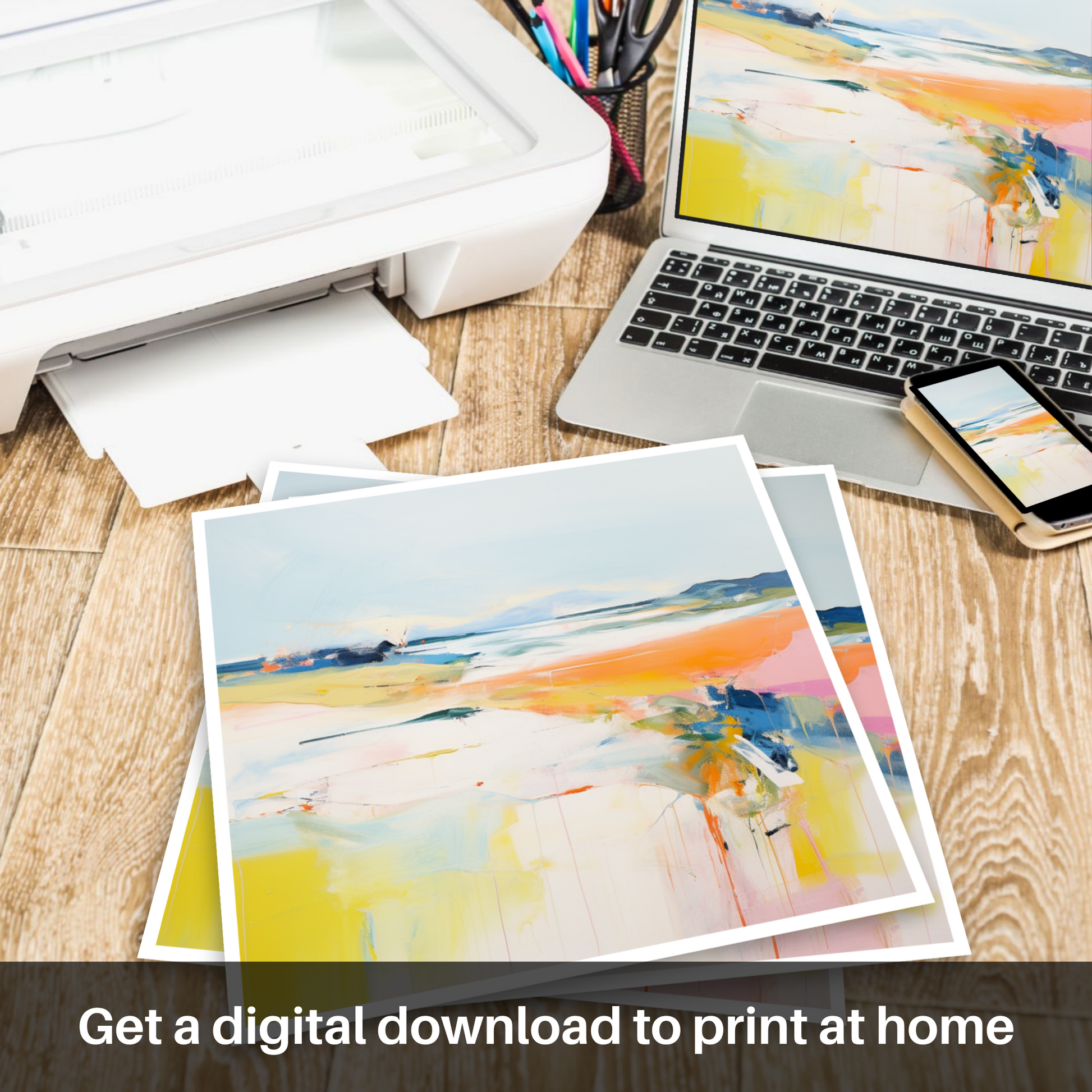 Downloadable and printable picture of Isle of Tiree, Inner Hebrides in summer