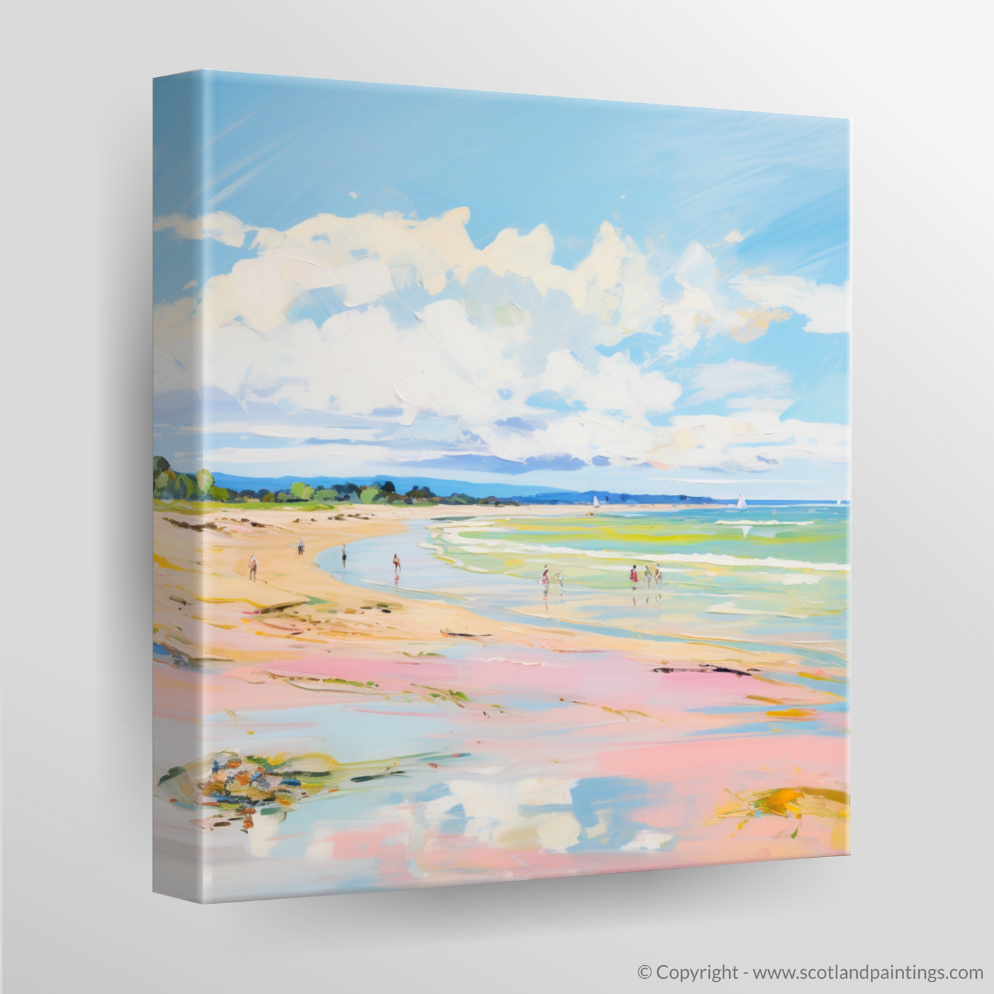 Canvas Print of Longniddry Beach, East Lothian in summer