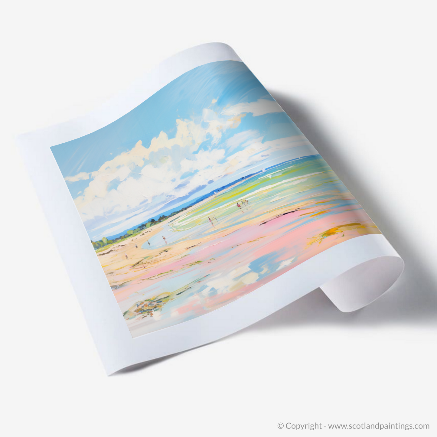 Art Print of Longniddry Beach, East Lothian in summer