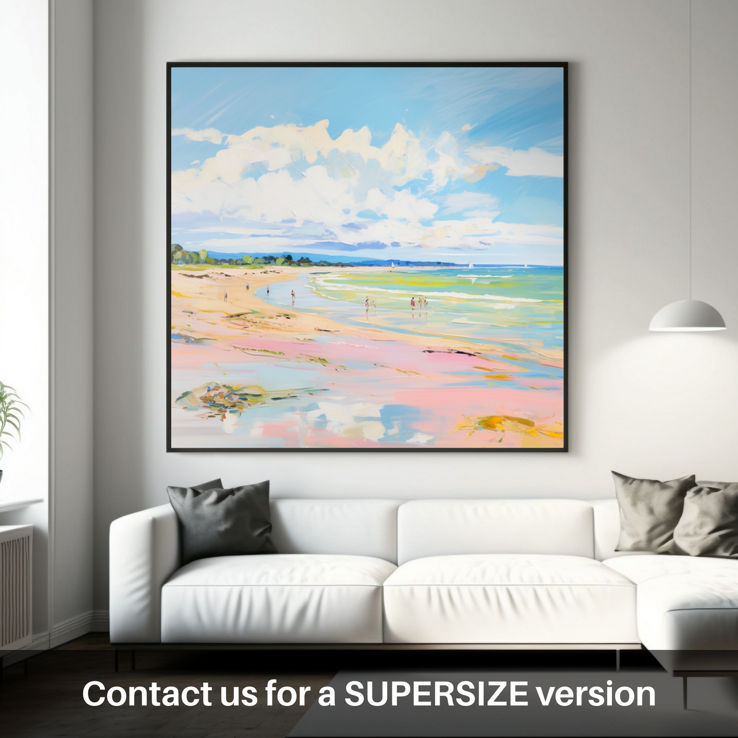 Huge supersize print of Longniddry Beach, East Lothian in summer