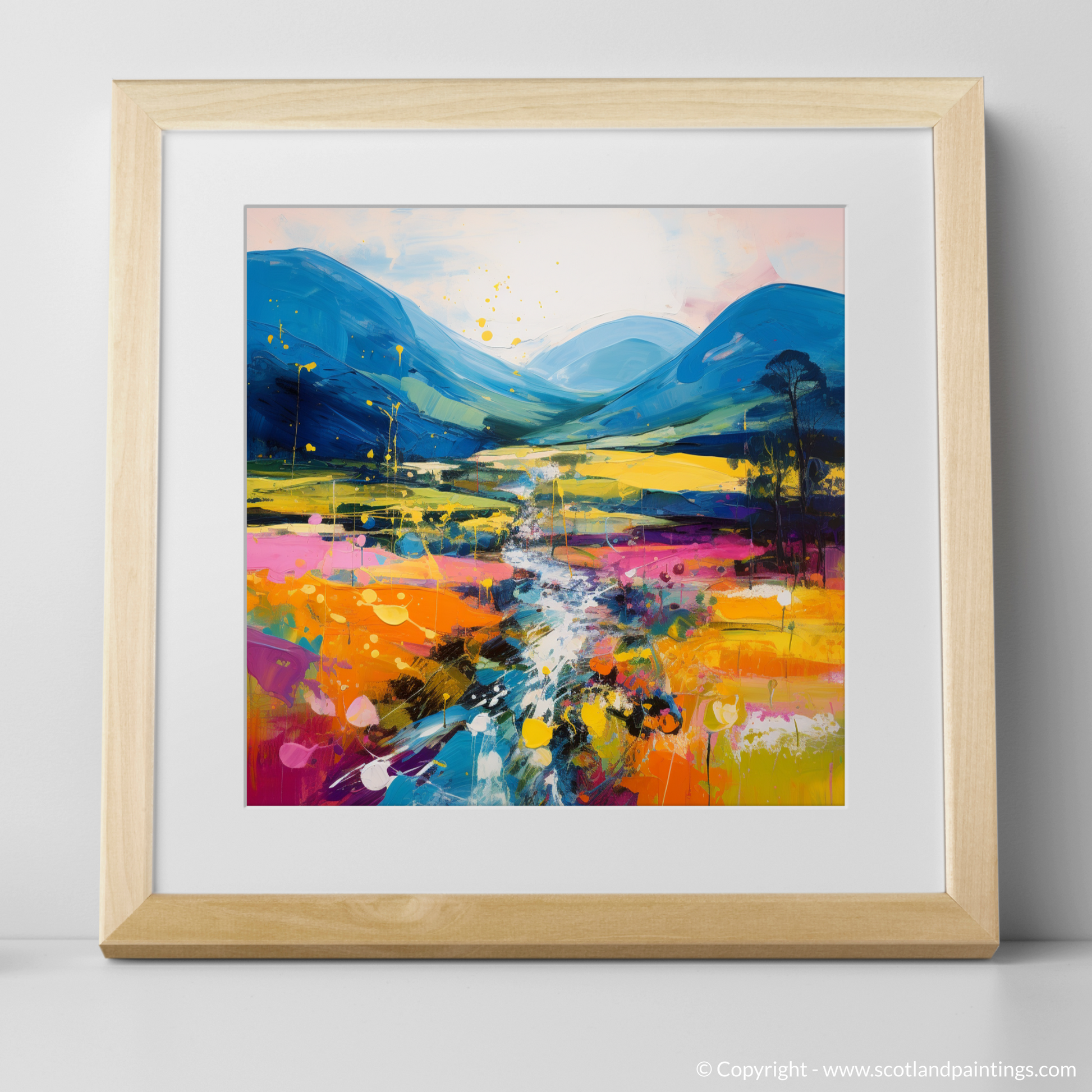 Art Print of Glen Roy, Highlands in summer with a natural frame