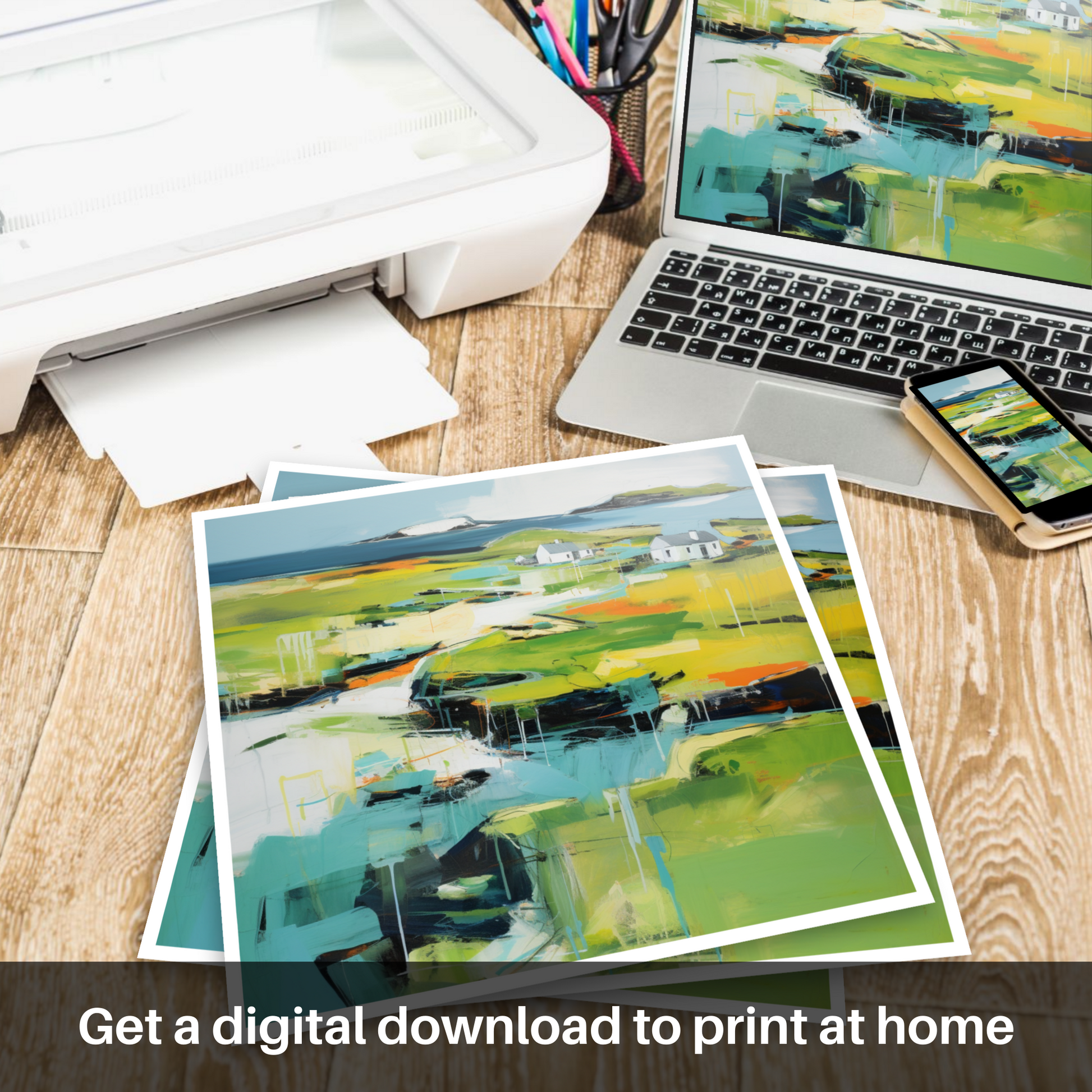 Downloadable and printable picture of Isle of Lewis, Outer Hebrides in summer