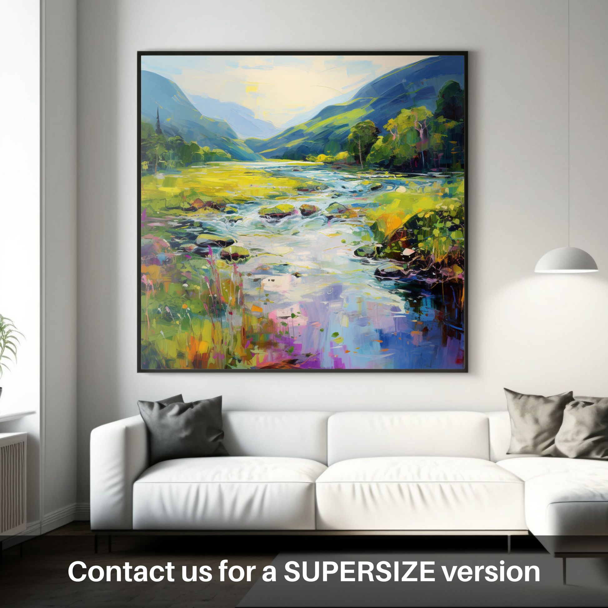 Huge supersize print of River in Glencoe during summer
