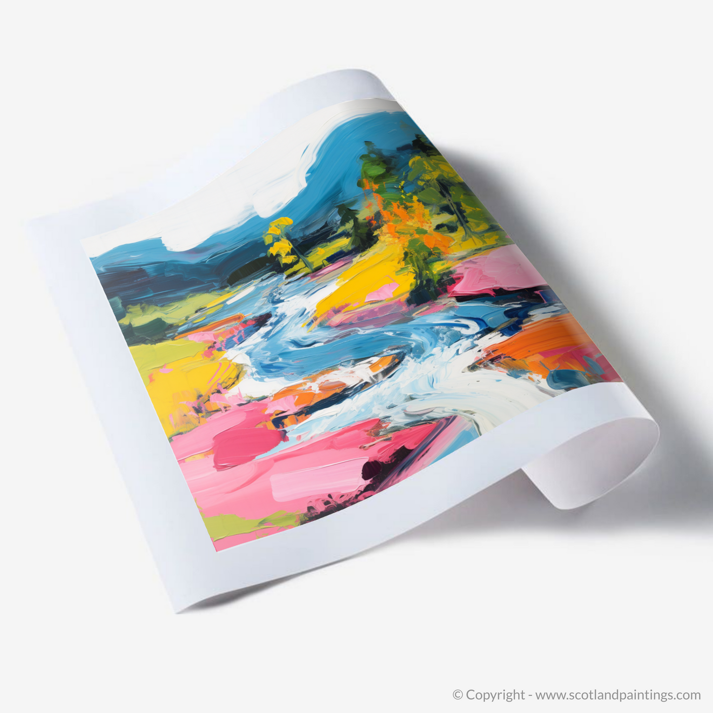 Art Print of River Garry, Highlands in summer