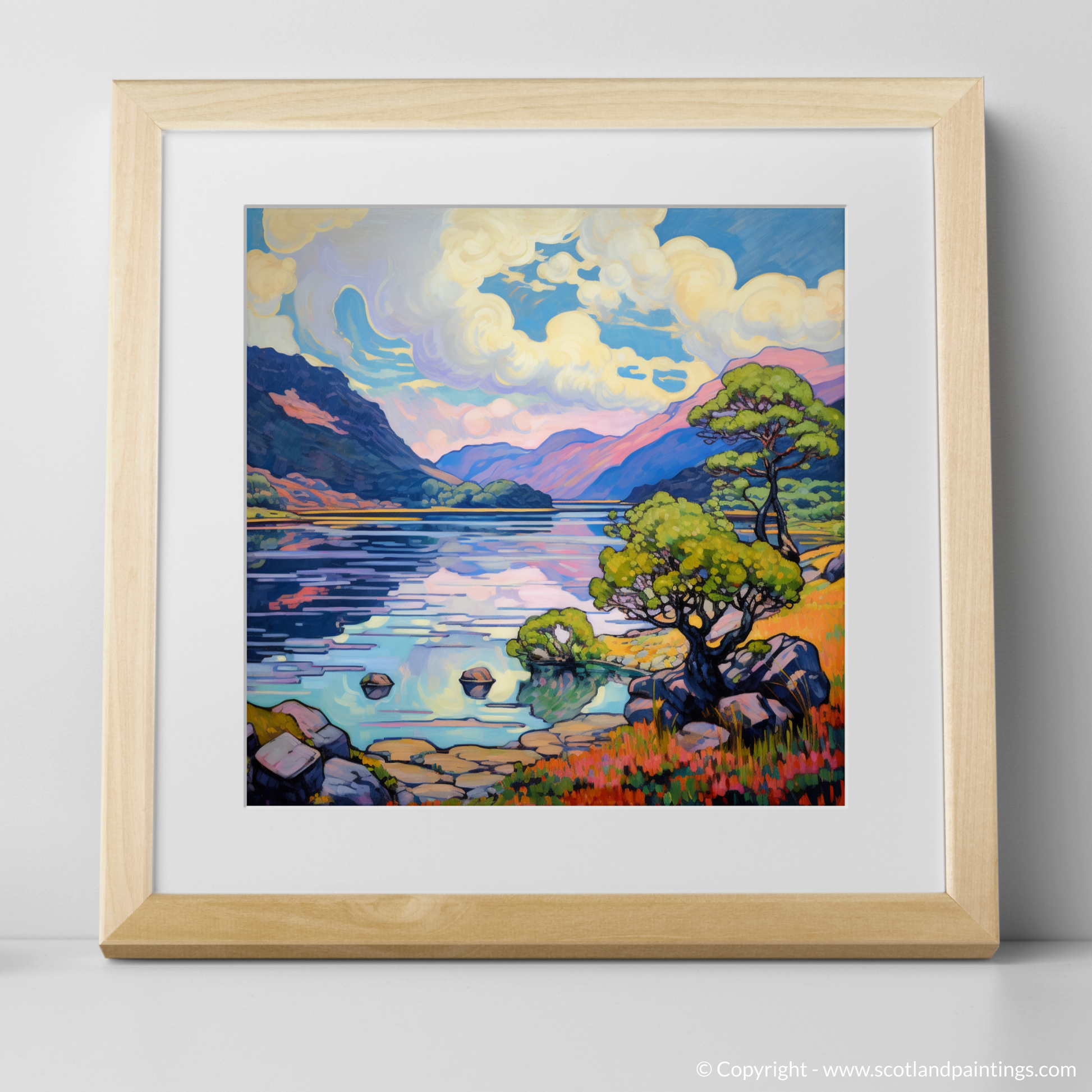 Art Print of Loch Morar, Highlands in summer with a natural frame
