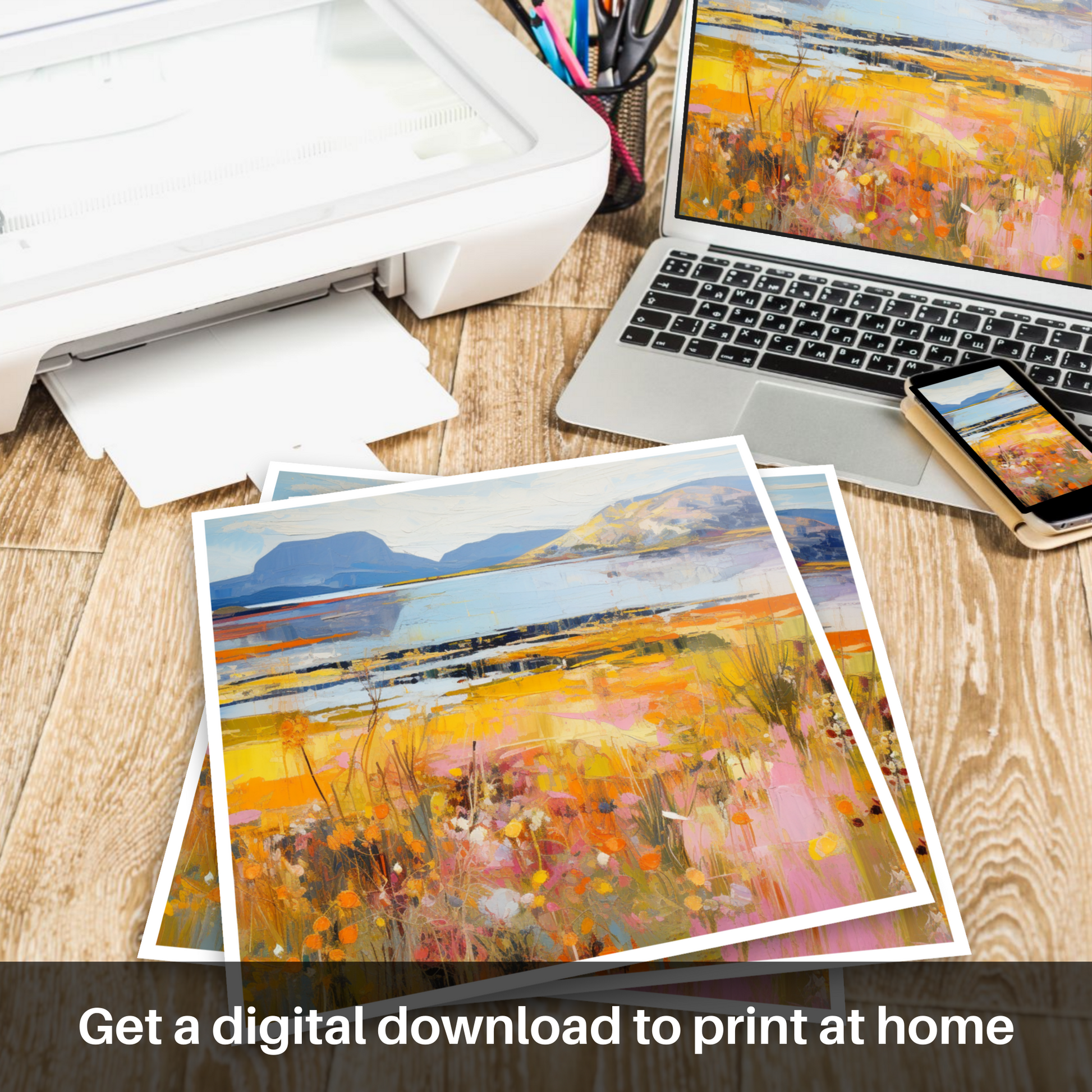 Downloadable and printable picture of Isle of Raasay, Inner Hebrides in summer