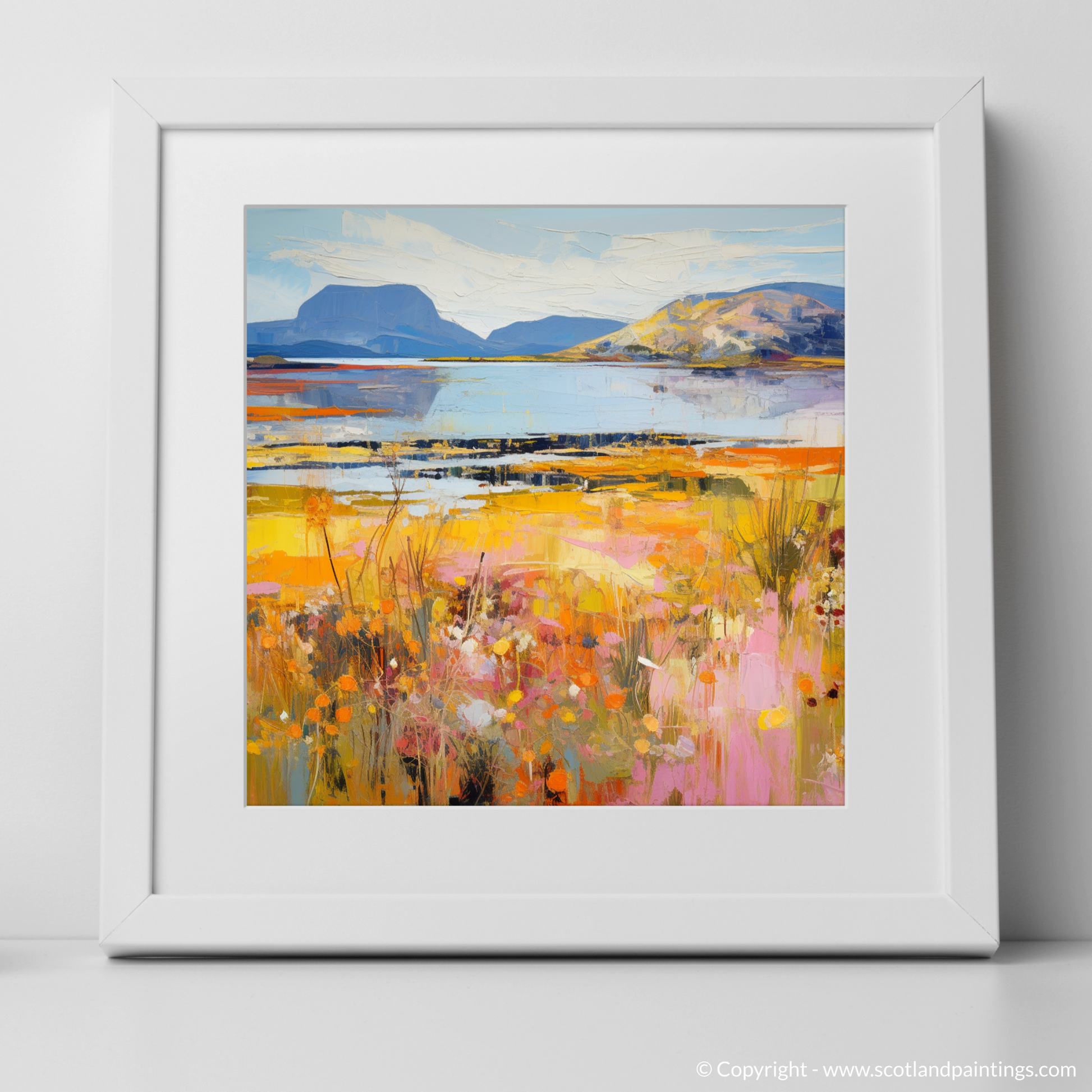 Art Print of Isle of Raasay, Inner Hebrides in summer with a white frame